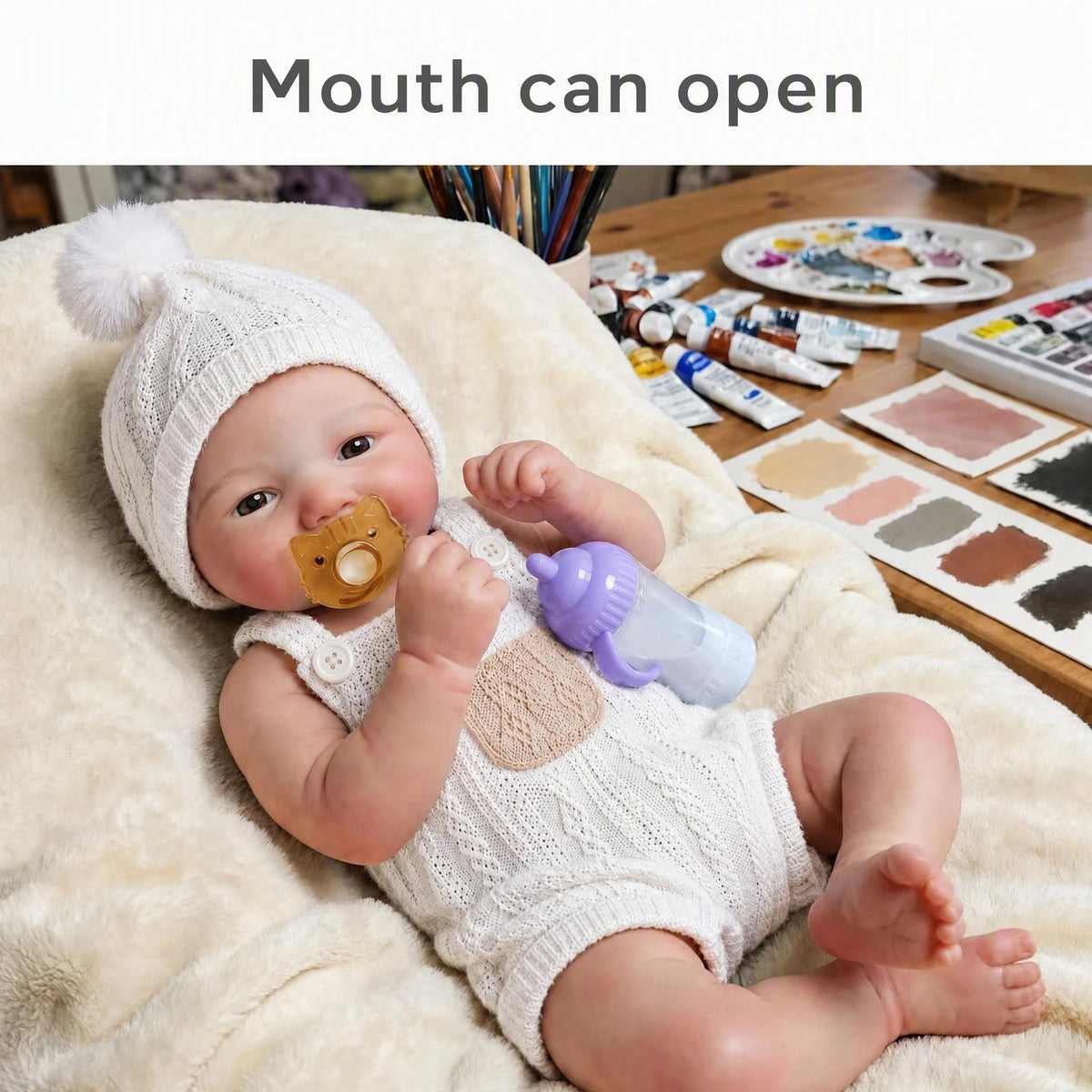 16 Inch Realistic Reborn Newborn Baby Dolls Girl with silicone Body Cute Soft Smile Real Life Baby Dolls Realistic