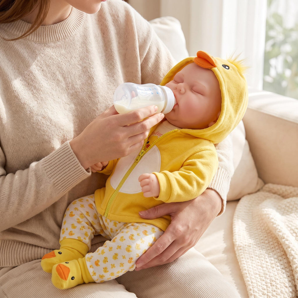 Lebensechte 19-Zoll-Vollsilikon-Reborn-Puppe, Begleiter als Geschenk für die Feiertage