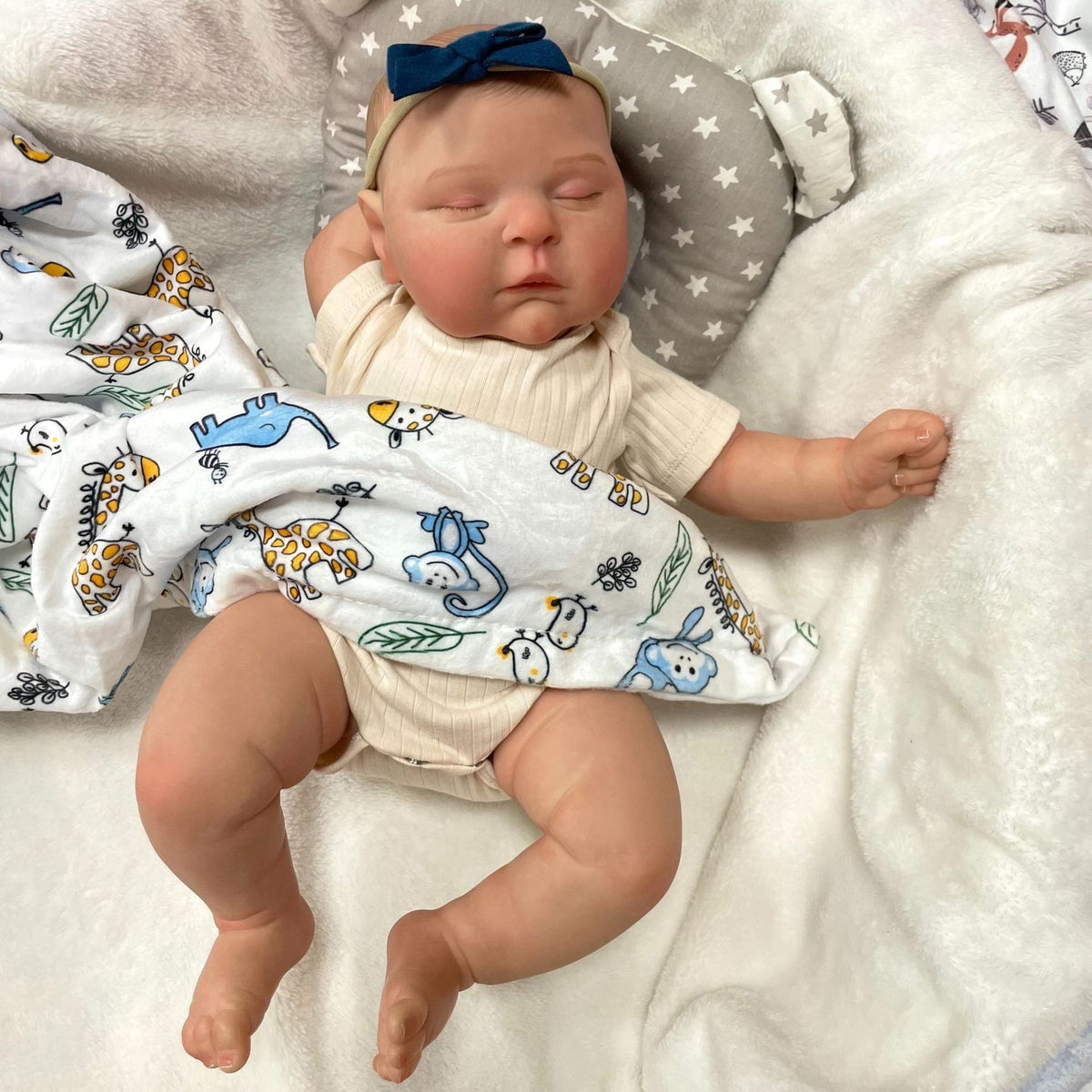 50 cm Reborn-Babypuppe mit Stoffkörper, handgefertigte Neugeborenen-Spielpuppe für Mädchen