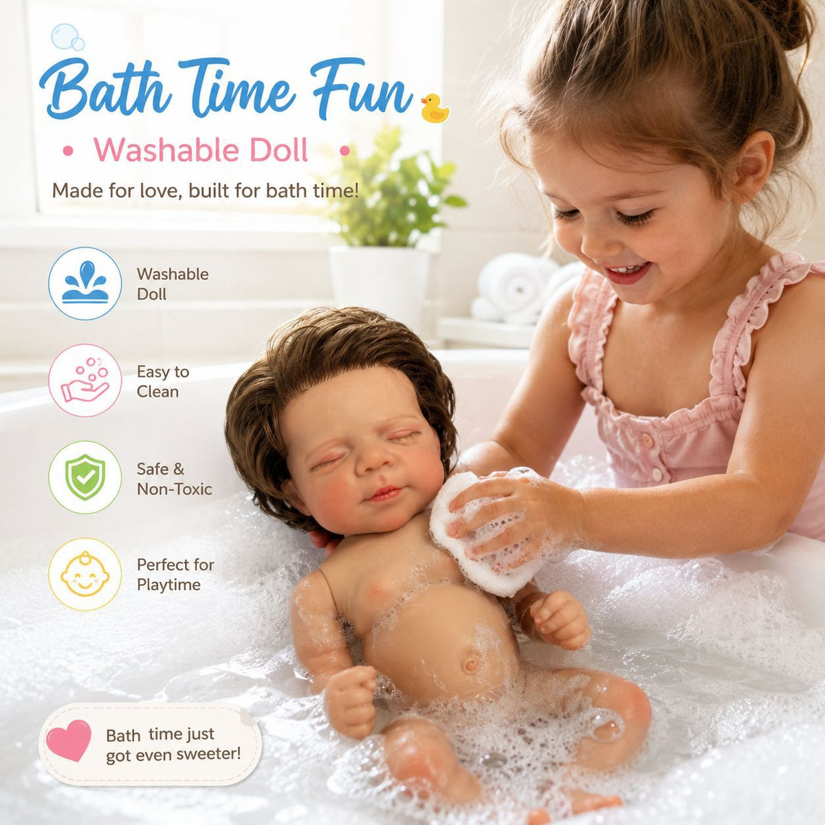 Lebensechte 45-cm-Puppe im Reborn-Stil mit Ganzvinylkörper, beweglichen Gliedmaßen, tolles Geschenk für festliche Anlässe und Geburtstagsfeiern