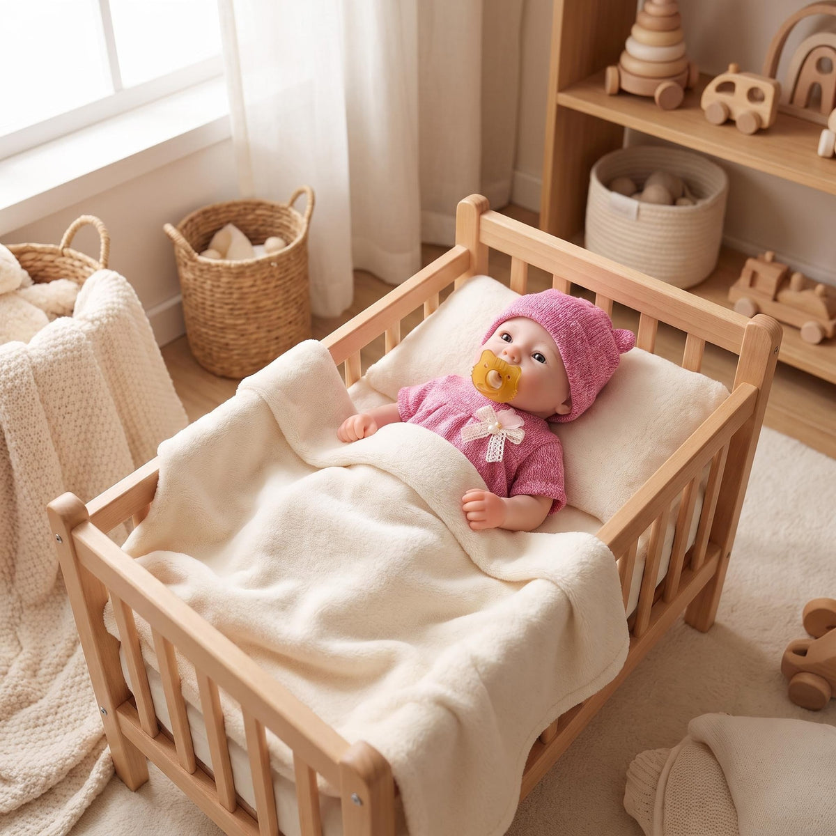 Mini-Spielpuppe aus Vollsilikon, 12 Zoll, bezaubernder fröhlicher Ausdruck, ideal für Geburtstagsfeiern und die Feiertage