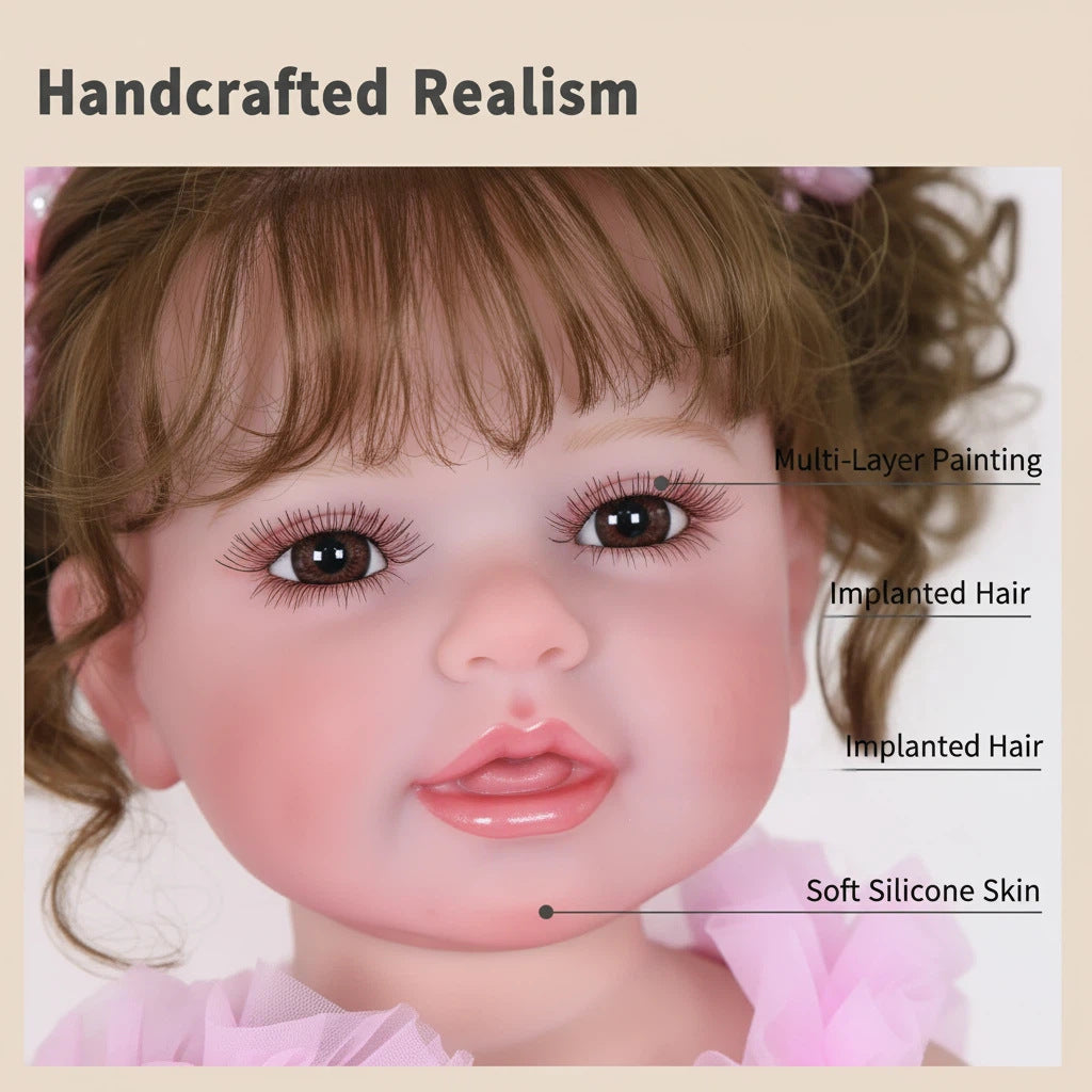 22-Zoll-Reborn-Puppe mit Ganzkörper-Vinyl, als Begleiter und Sammlergeschenk für Kinder zu den Feiertagen
