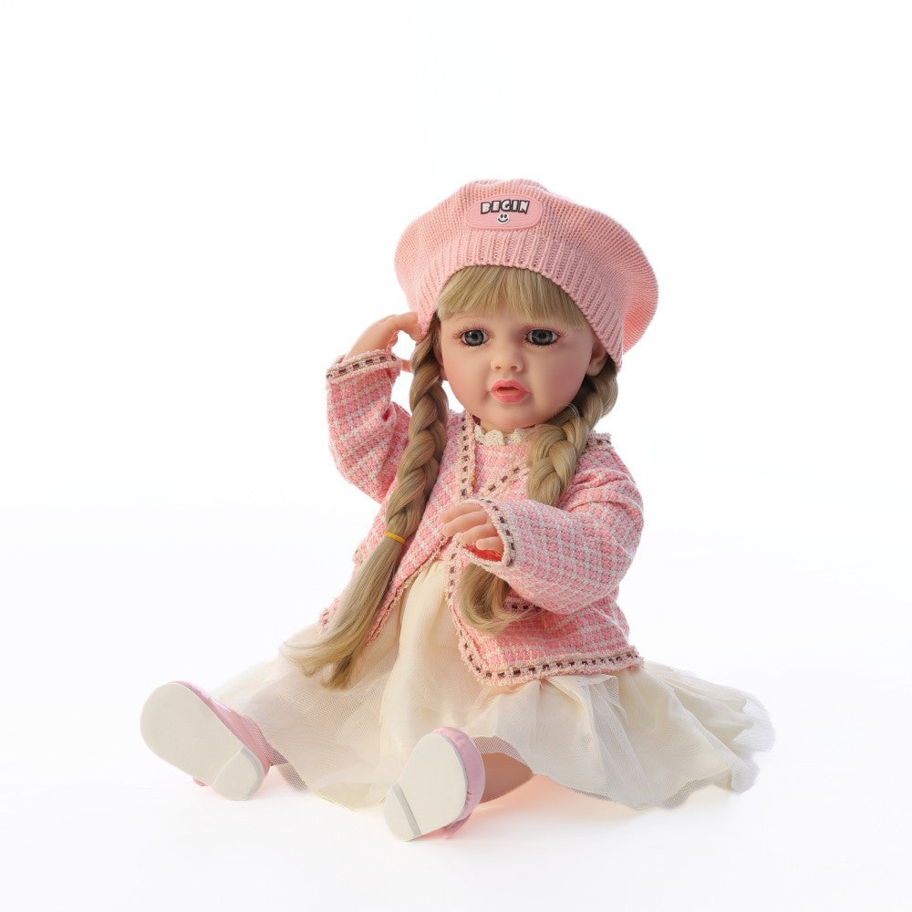 Spanisch Russisch Englisch Weinende und lachende Dialog 22 Zoll volle Kunststoff Reborn Puppe Simulationsbabypuppe Mädchen