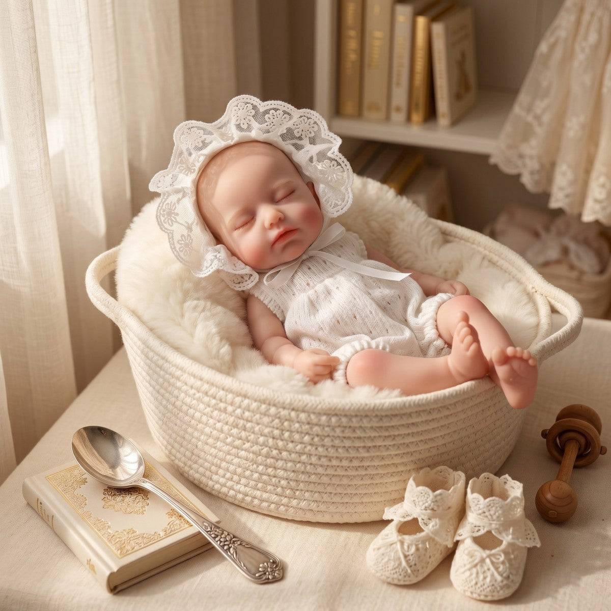 12-Zoll-Reborn-Puppe aus Vollsilikon mit echtem Tastgefühl, 30 cm groß, dehnbar, mit geschlossenen Augen, glatzköpfige Simulations-Babypuppe