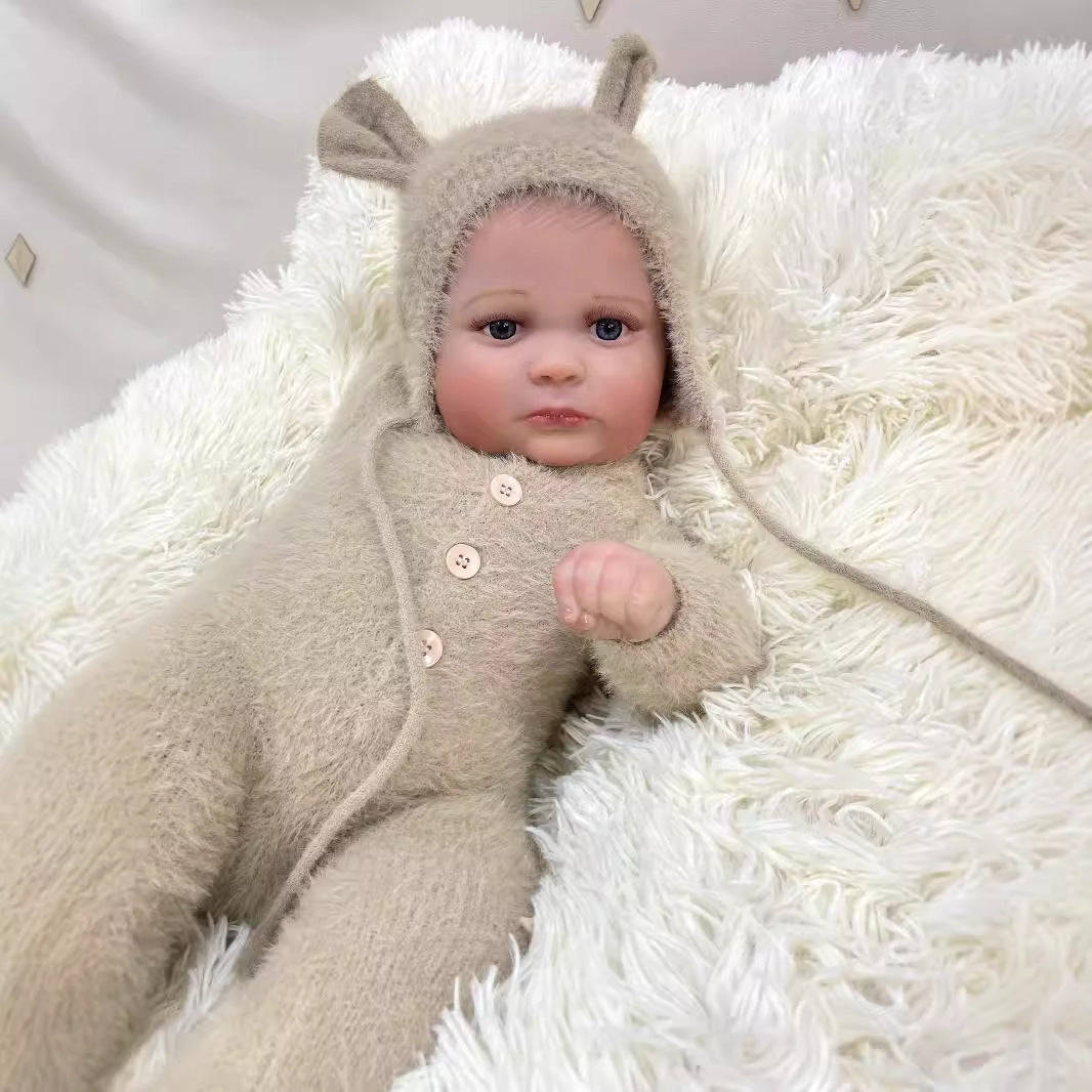 61 cm lebensechte, handgefertigte Reborn-Babypuppe mit Stoffkörper, 3D-Haut, Spielzeug für Kinder, Geschenk für Mädchen