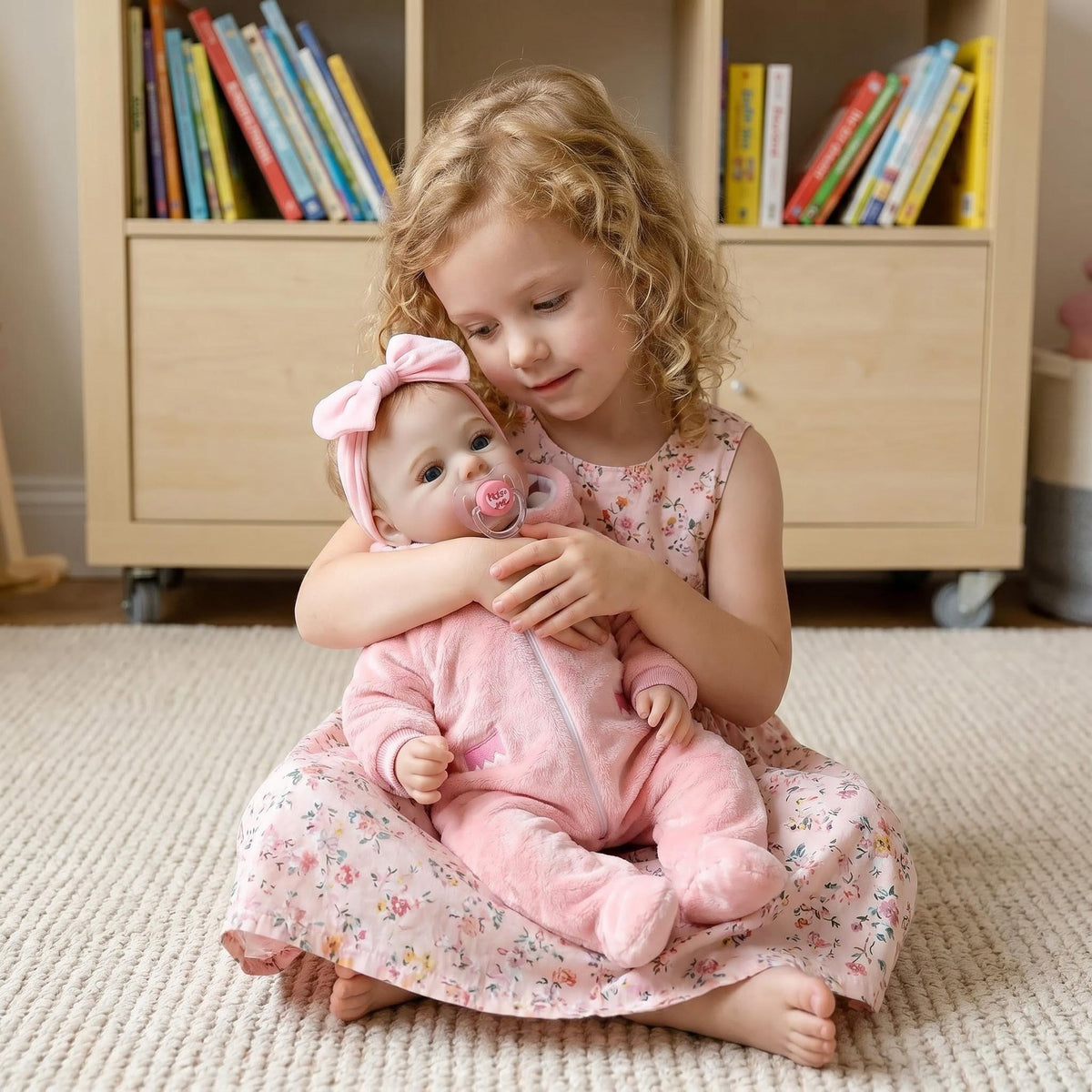 18 Zoll Reborn Ganzkörper-Vinylpuppe, realistische Reborn-Babypuppe Mädchen, echtes Geschenk mit komplettem Zubehör für 3-jährige Kinder