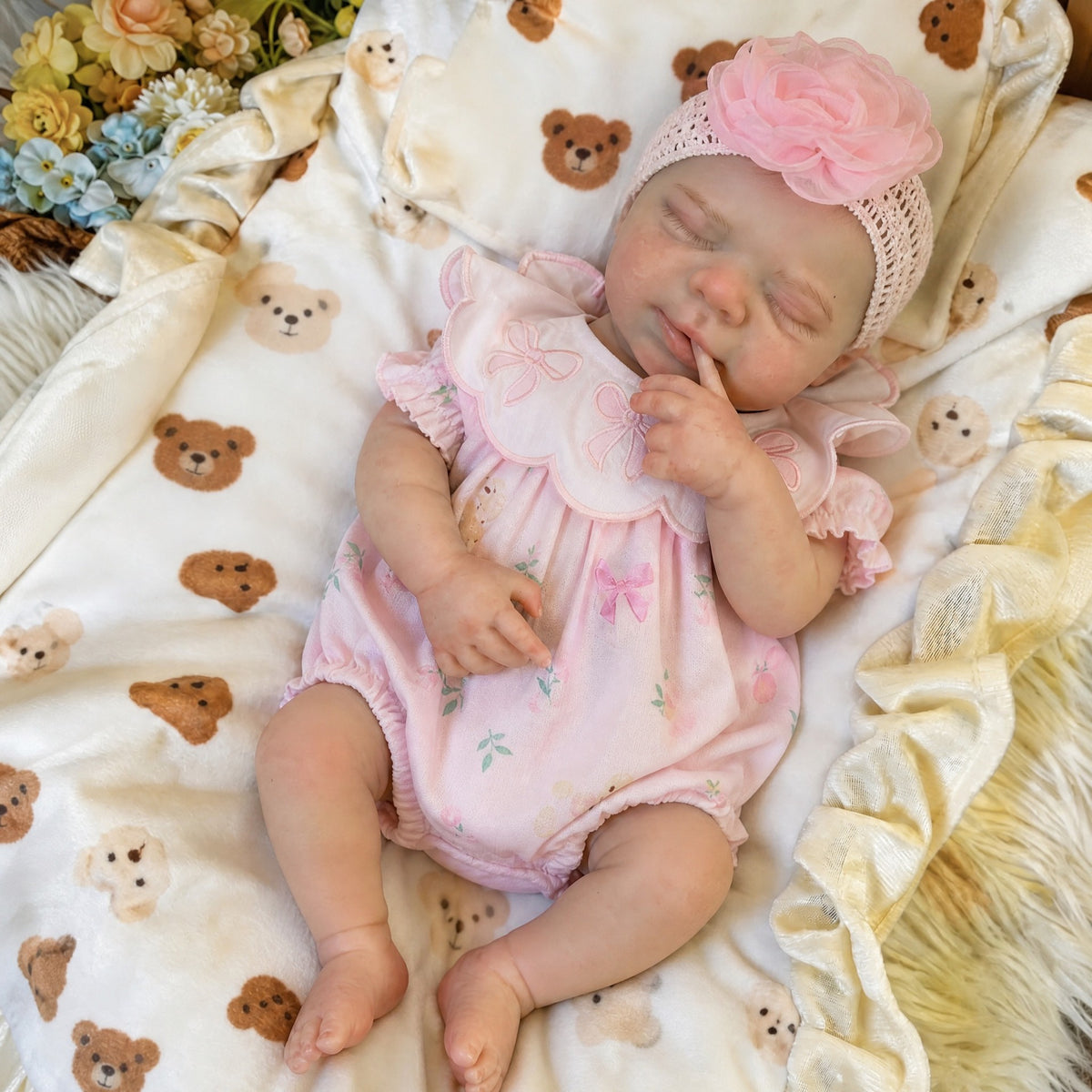 46 cm große Spielpuppe aus Vollsilikon mit süßem Thema, authentischen Baby-Merkmalen, perfekt für Geburtstagsmeilensteine und die Feiertage