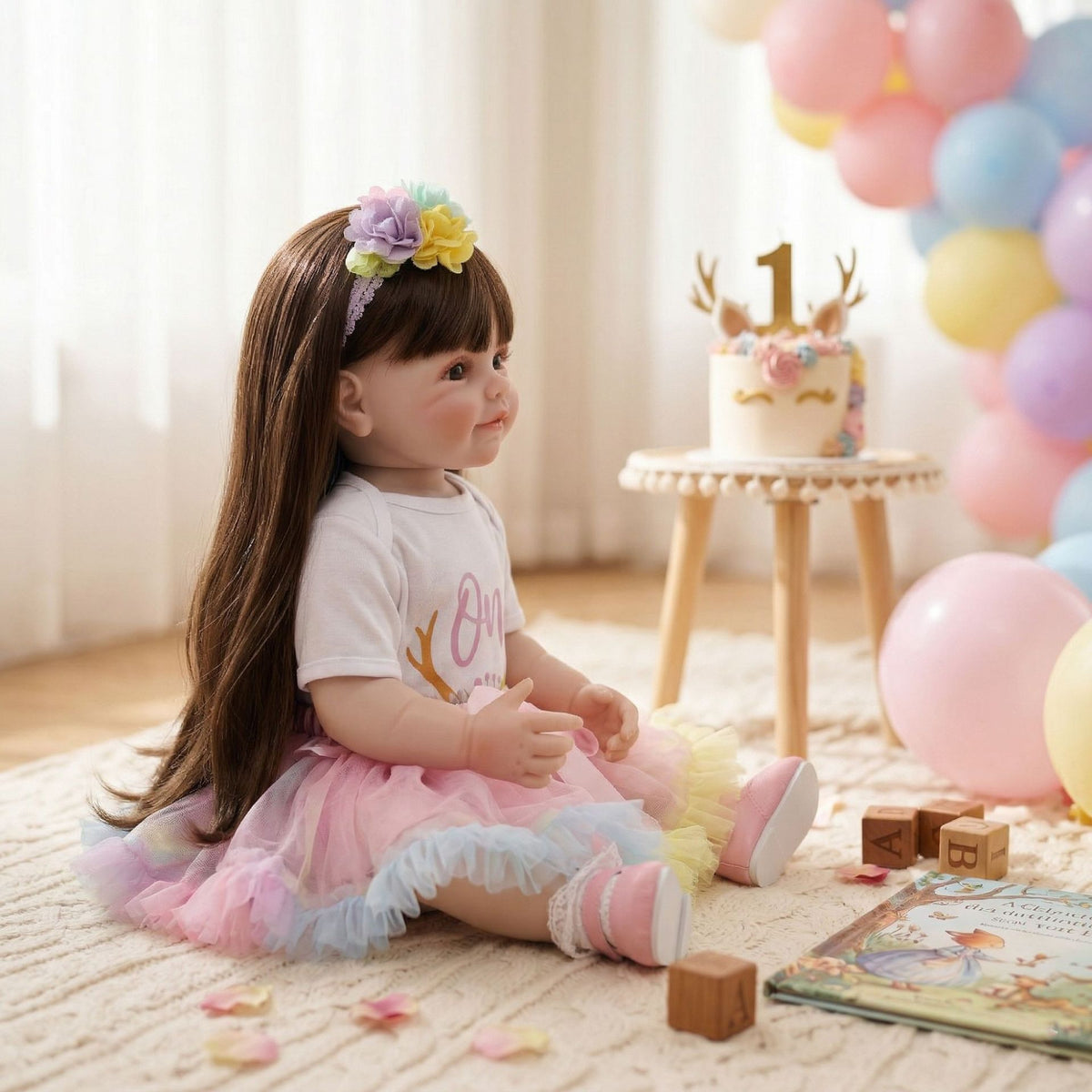 22 Zoll große stehende Reborn-Kleinkindpuppe mit Ganzkörper-Vinyl für Geschenke