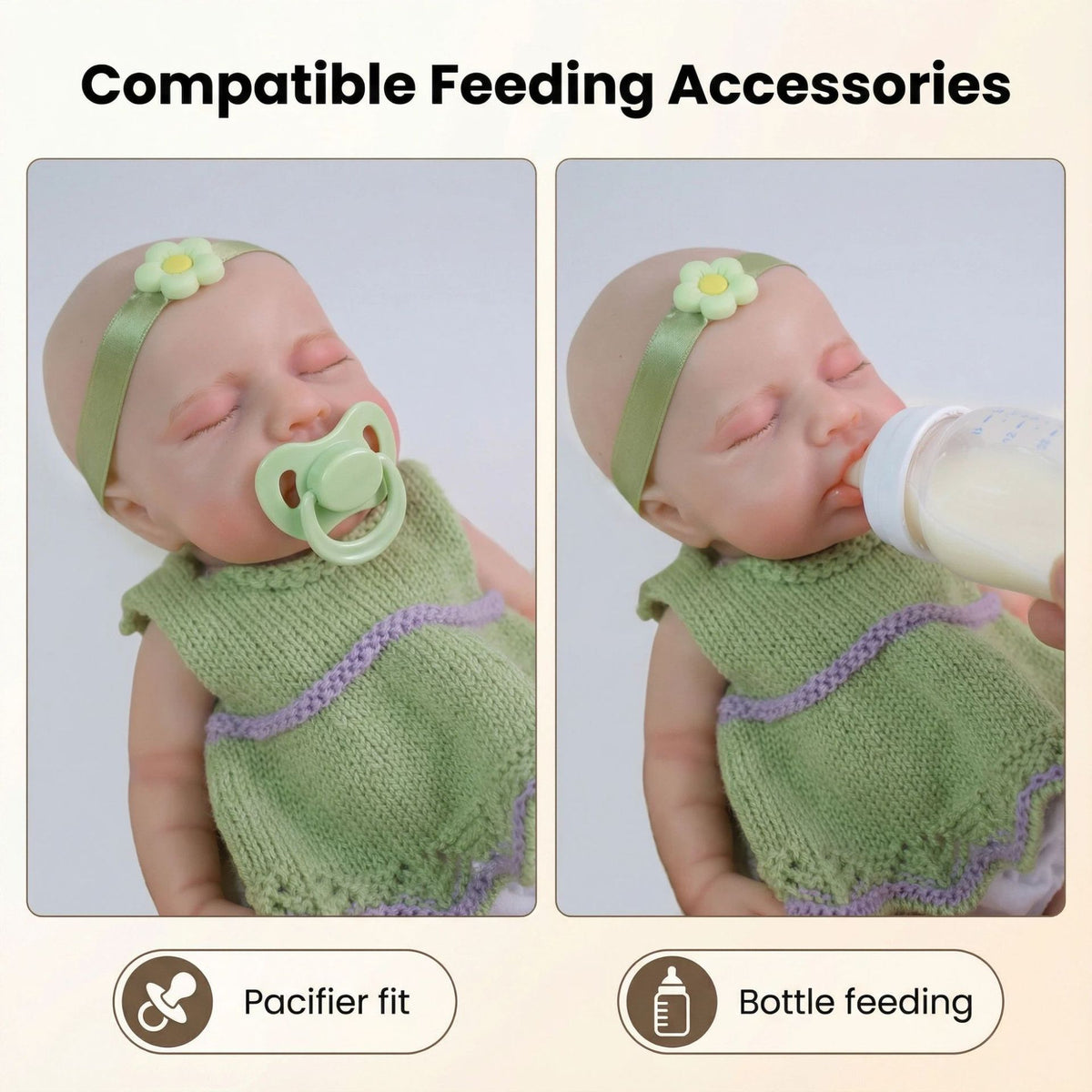 12 Zoll grünes Fellkleid LOULOU massives Silikon Reborn-Puppe für Kinder Weihnachtsgeschenk