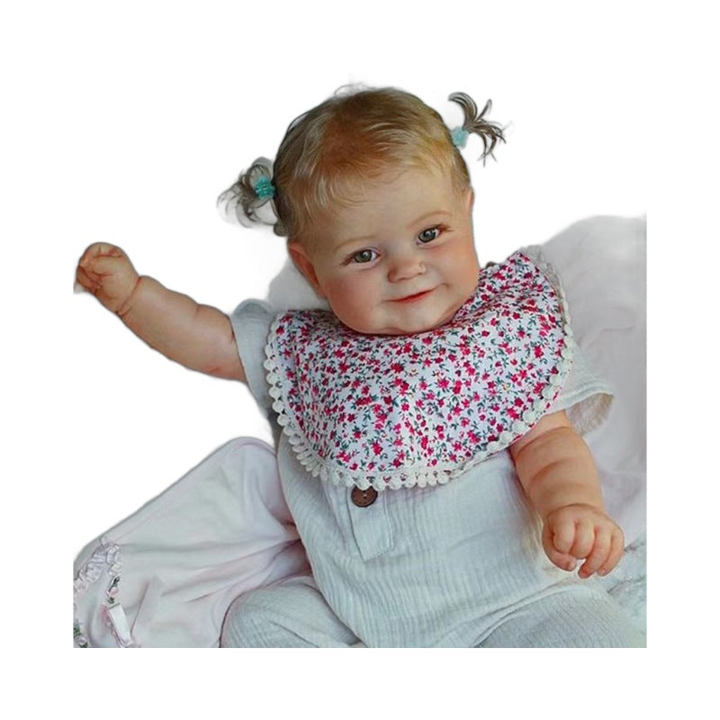 24 Zoll Reborn-Puppe Stoffkörper lebensecht mit sichtbaren Adern echte Puppe für Geschenke