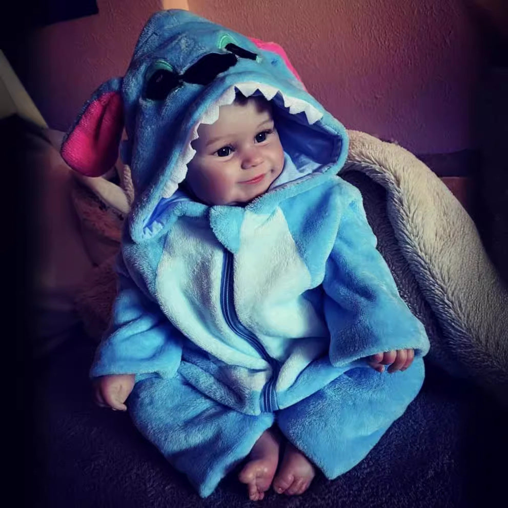 24-Zoll Reborn-Babypuppe mit Ganzkörper-Vinyl, realistisch handgefertigt, als Geschenk für Neugeborene