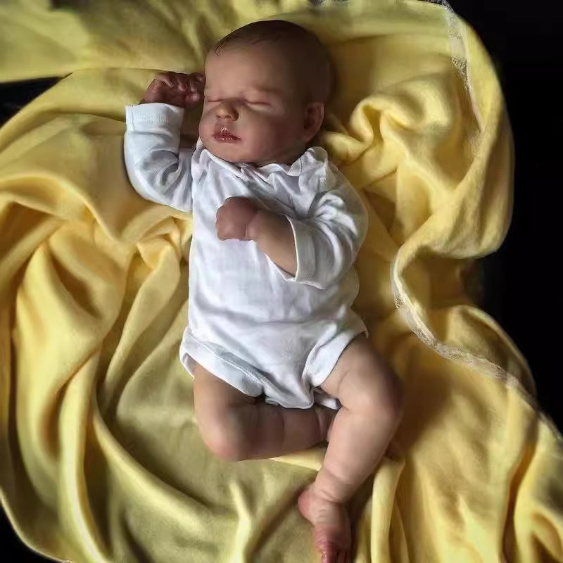 19 Zoll Reborn-Babypuppe, voller Vinylkörper, realistische handgefertigte Neugeborenen-Puppen für Mädchen als Geschenk