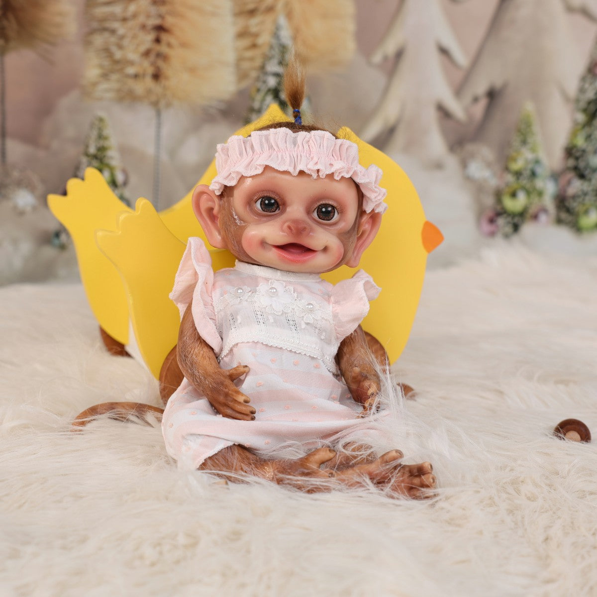 13 Zoll Ganzkörper-weiche Silikon realistische Reborn-Babypuppe massive Affen-Silikonpuppe handgefertigtes hochwertiges Spielzeug Kindergeschenk