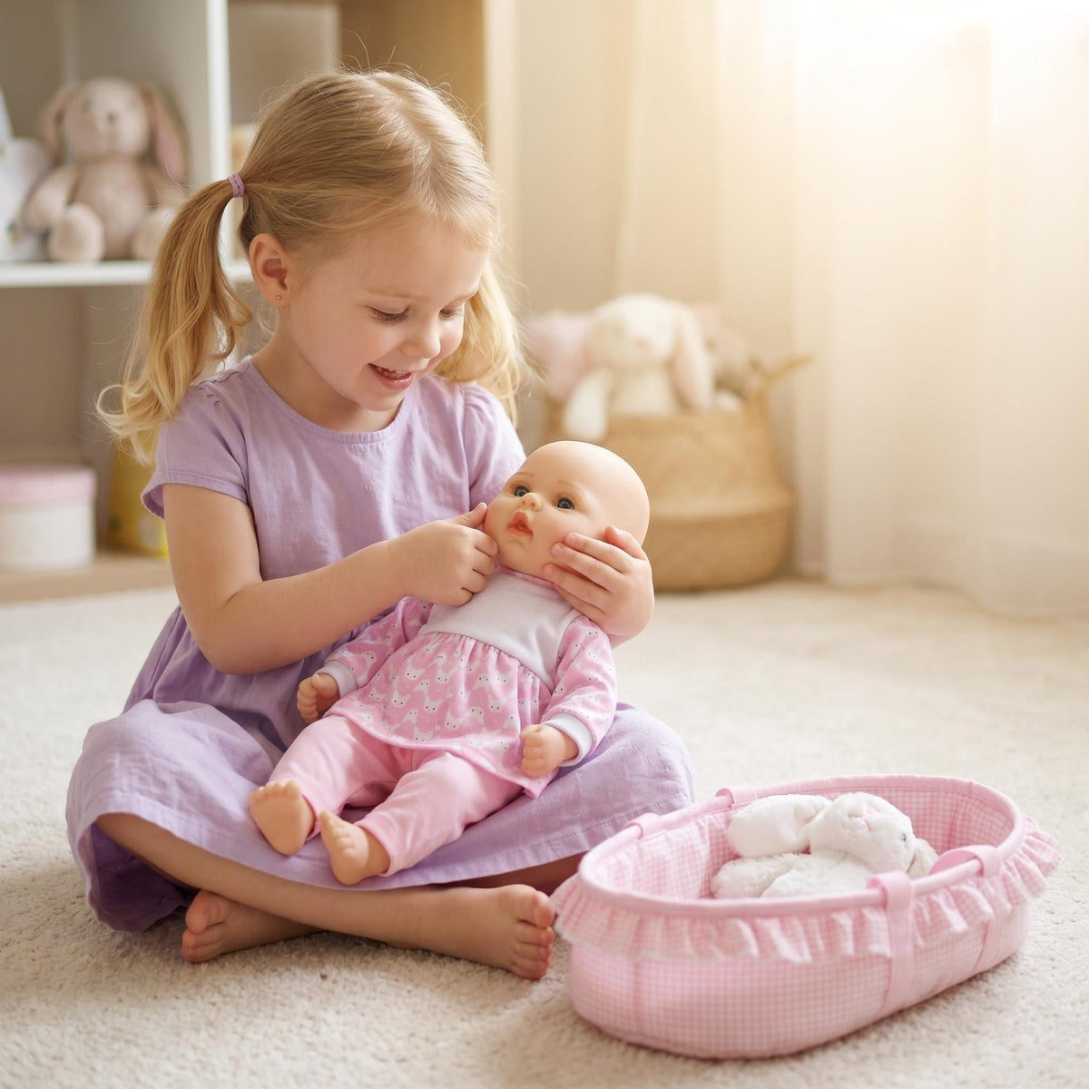 18 Zoll Stoffkörper Entzückende lebensechte Kleinkind Ganzkörper-Reborn-Babypuppen Spielzeug Neugeborenes Geschenk