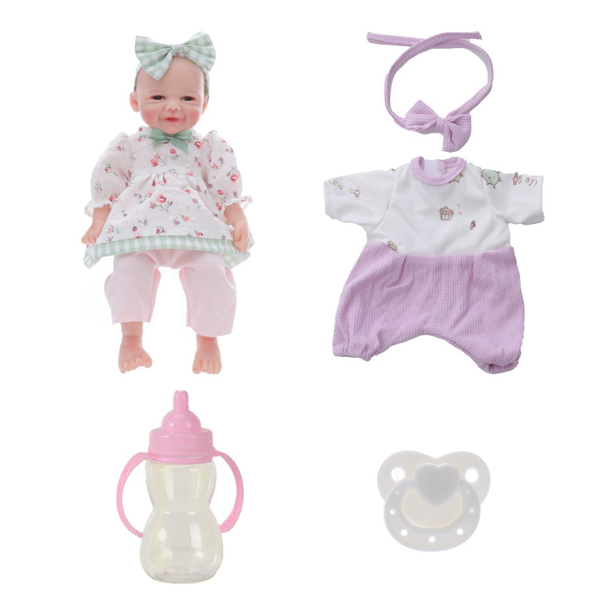 12-Zoll-Reborn-Puppe aus massivem Silikon mit Echtgefühl, 30 cm dehnbar, mit geschlossenen Augen, Glatzkopf-Simulations-Babypuppe