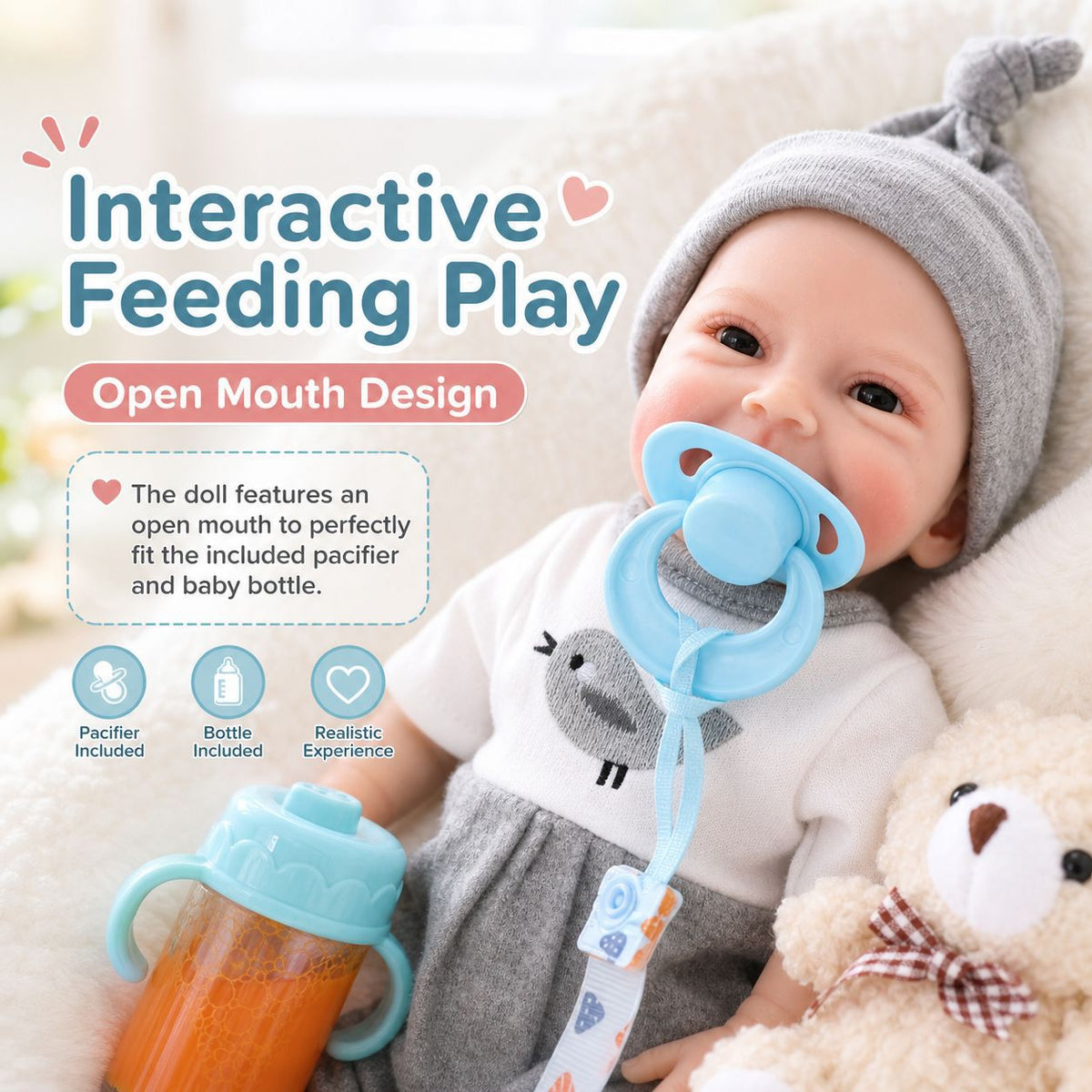 12 Zoll handgefertigte Reborn-Babypuppe mit Körper aus massivem Silikon, Geschenkspielzeug für kleine Mädchen und Sammler
