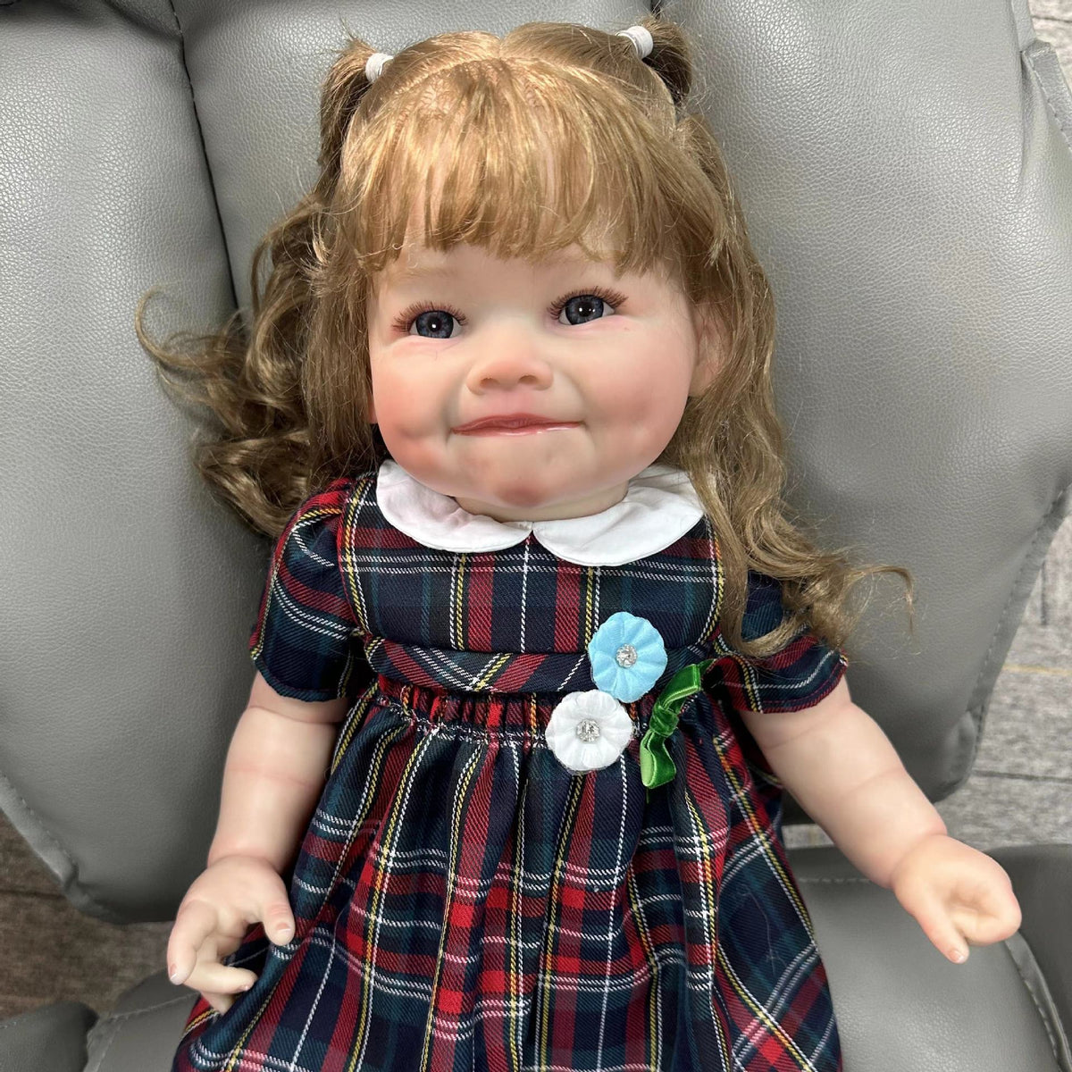 24 Zoll Reborn Puppen mit Stoffkörper, weich im Griff, lächelnd, Wine Nest Neugeborene Babypuppen, Spielzeug für Mädchen, Reborn Puppen
