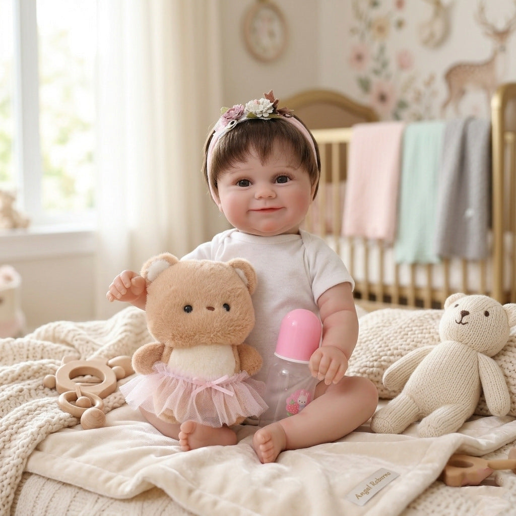 50 cm Haar-Transplantations-Simulations-Baby, exquisite Bemalung, Reborn-Puppe, handgefertigt, exquisite 3D-Puppenbemalung