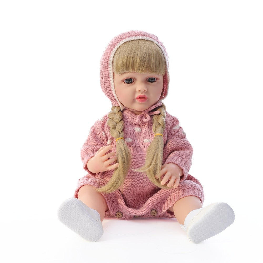 Russisch Englisch Spanisch Weinen und Lachen Dialog 22 Zoll Vollkunststoff Reborn-Puppe Simulations-Babypuppe Mädchen
