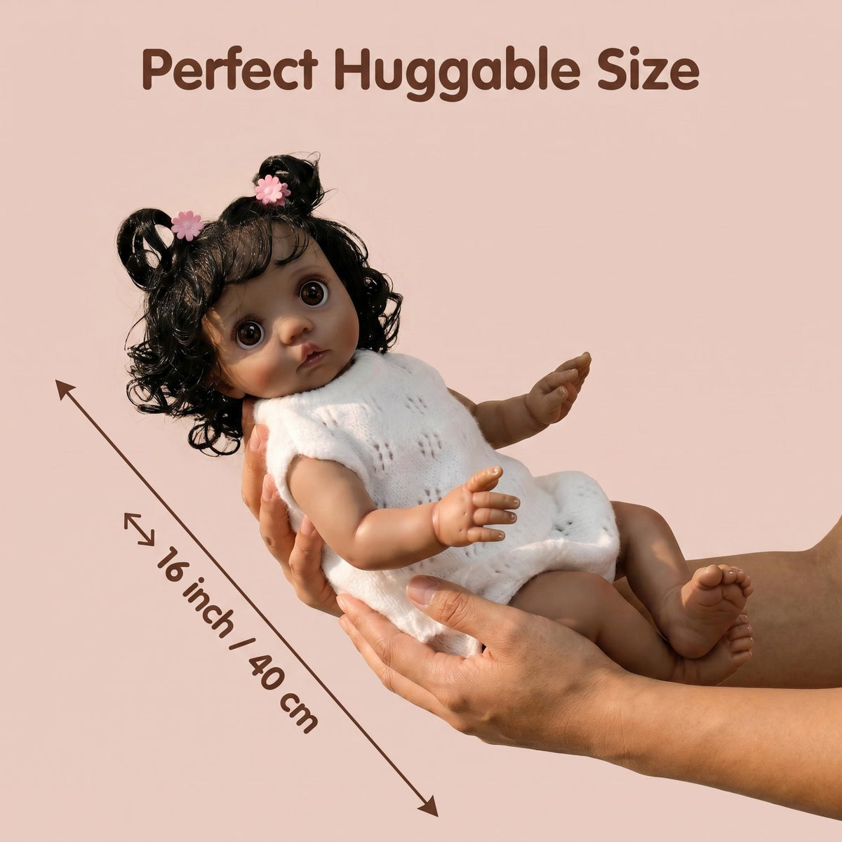 16 Zoll Reborn-Puppe mit Stoffkörper, atmungsaktiver Strickanzug, erstklassiges Überraschungsgeschenk für Geburtstagsfeiern und saisonale Festtage