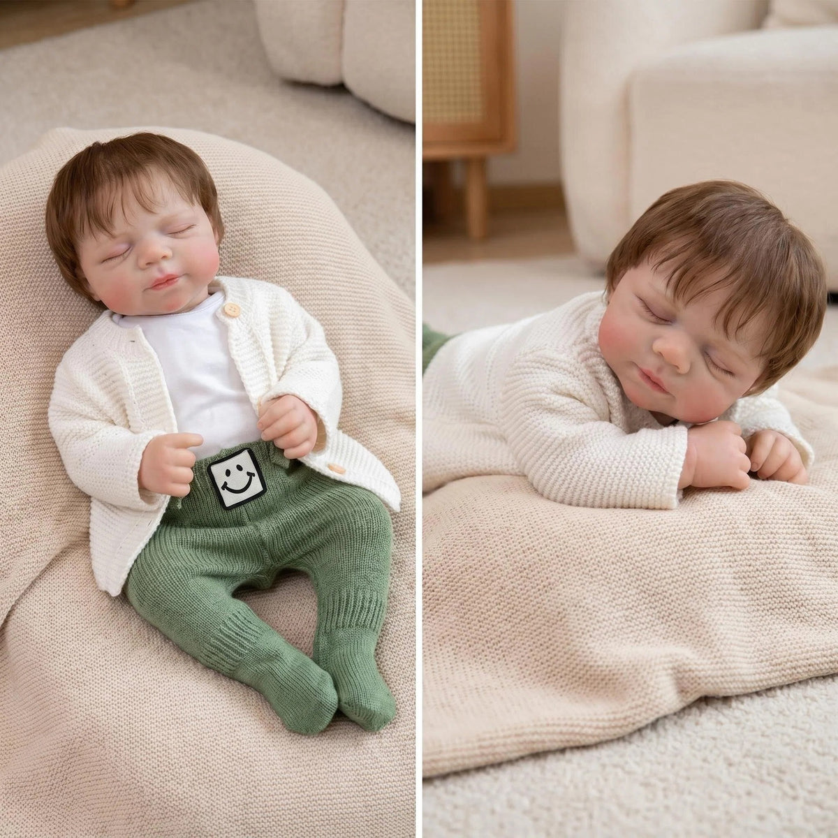 19-Zoll lebensechte Reborn-Babypuppe mit Ganzkörper-Vinyl, Neugeborenen-Puppe als Geschenk für Mädchen