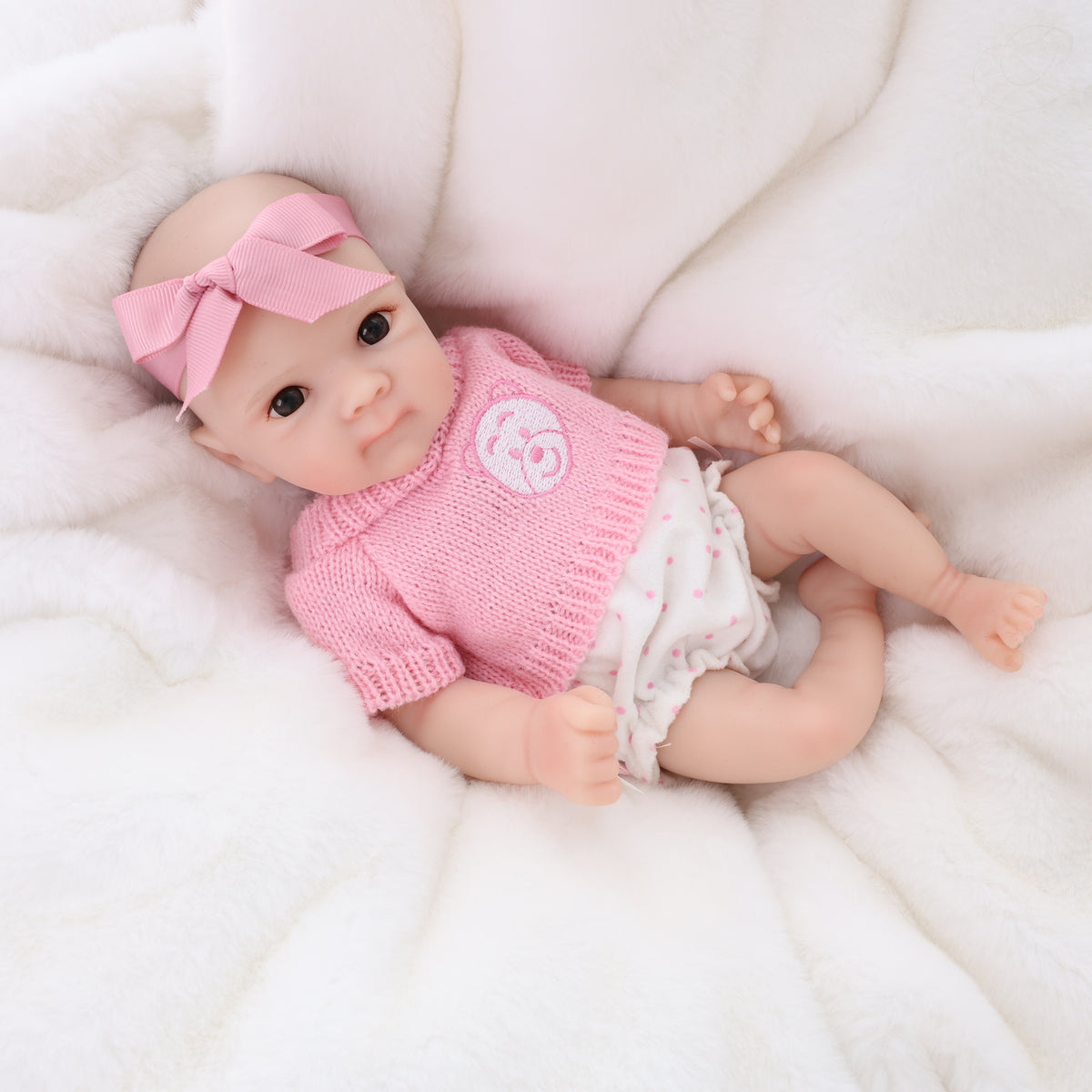12 Zoll lebensechte Reborn-Babypuppe mit voll massivem Silikonkörper, realistische 3D-Haut mit Adern, handgefertigte Neugeborenenpuppe, perfektes Geburtstags- oder Weihnachtsgeschenk für kleine Mädchen