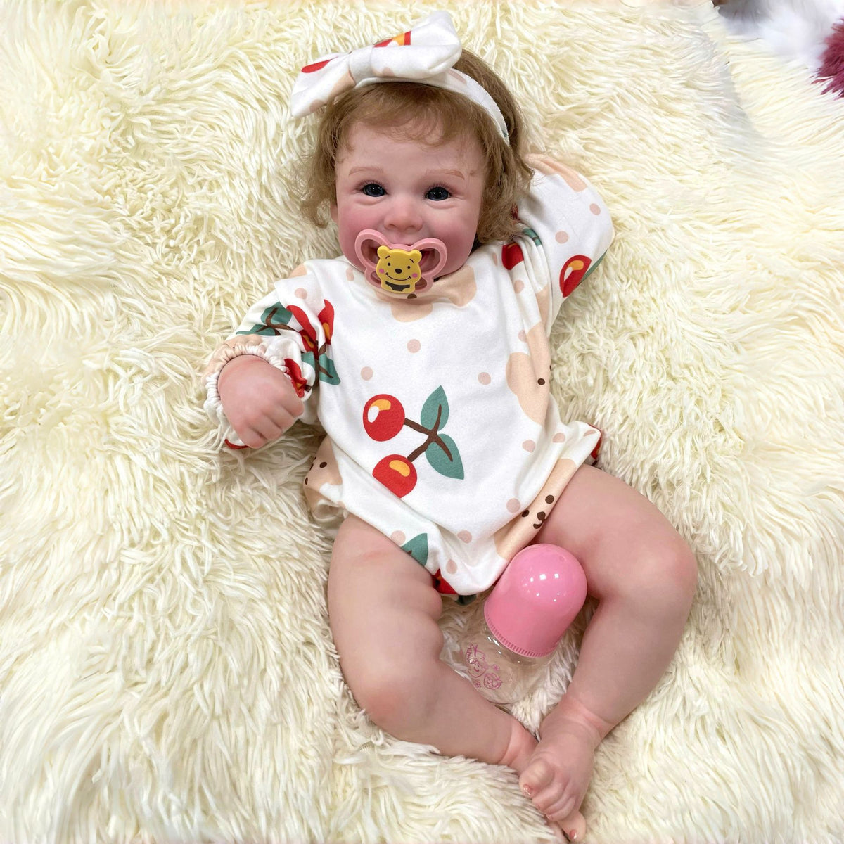 56 cm handgefertigte, lebensechte Reborn-Puppe mit Stoffkörper, Spielzeug für kleine Mädchen
