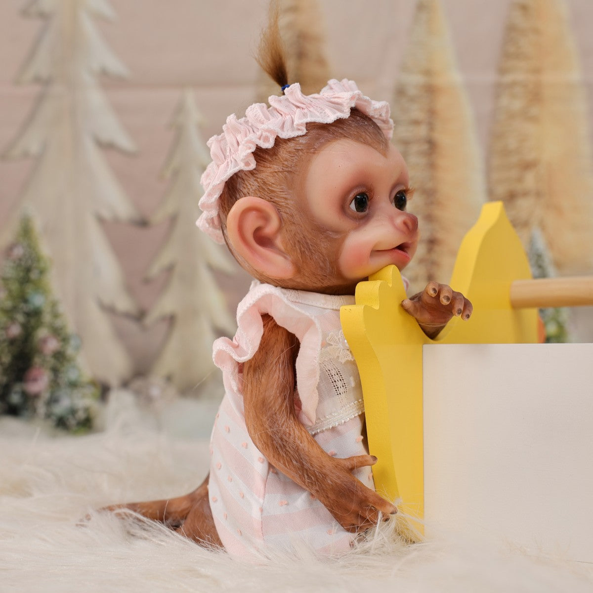 13 Zoll Ganzkörper-weiche Silikon realistische Reborn-Babypuppe massive Affen-Silikonpuppe handgefertigtes hochwertiges Spielzeug Kindergeschenk