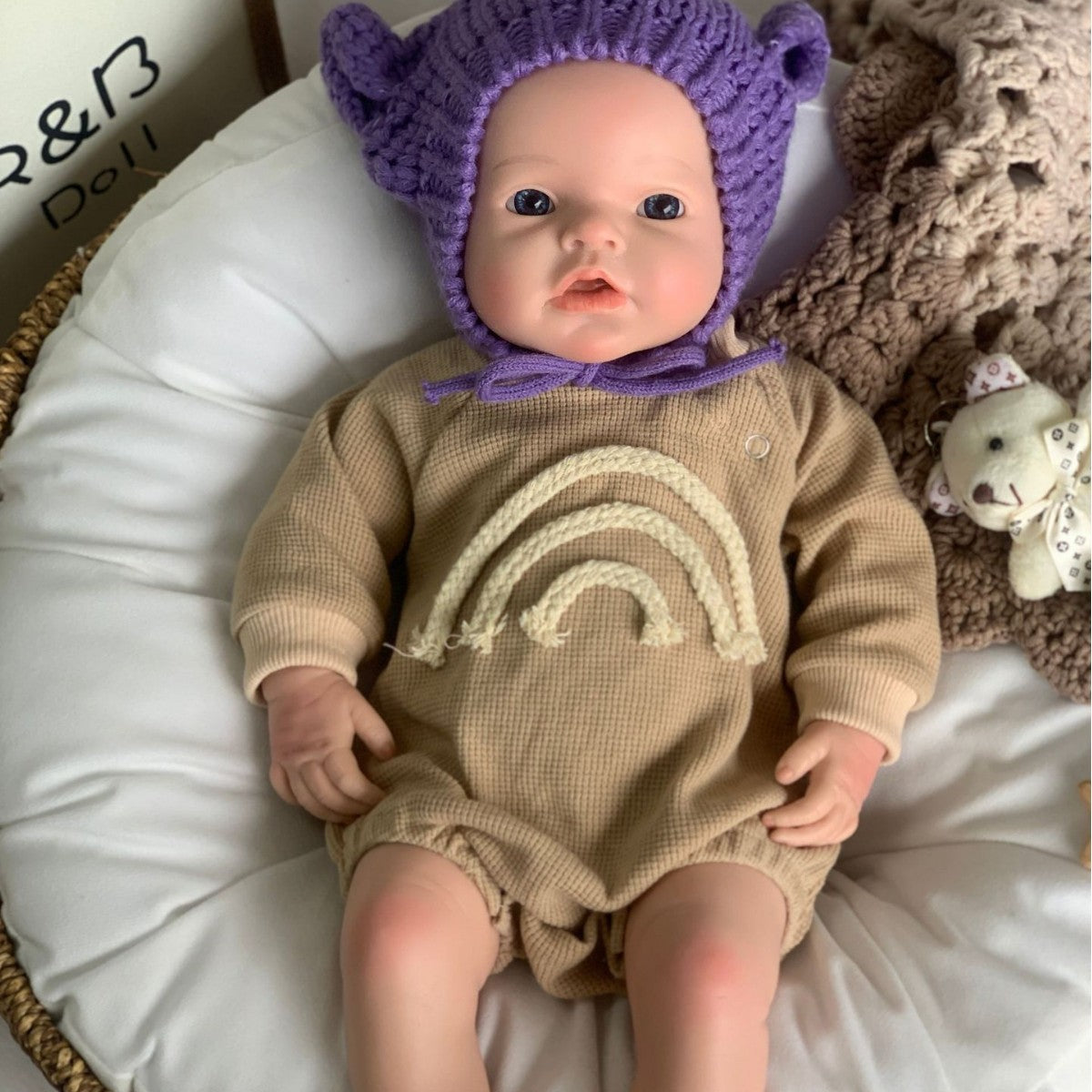 [Drink and Wet System] 20 Zoll vollmassive Silikon-Babypuppe, lebensechte Rebirth-Puppe mit Trink- und Pipi-Funktion, Spielzeug für Kinder und Puppensammler
