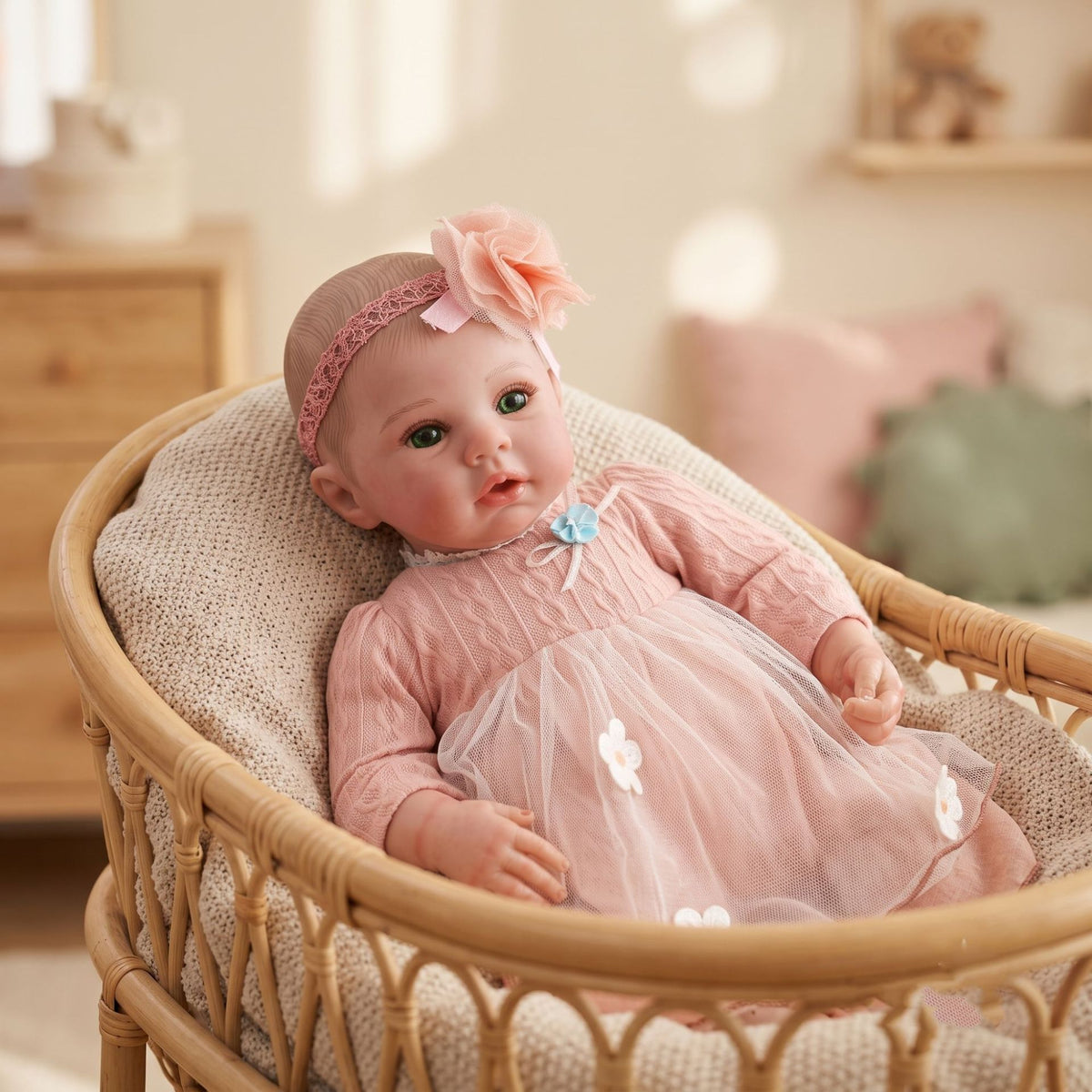 20-Zoll-Puppe im realistischen Reborn-Stil mit Ganzkörper-Vinyl, wunderbares Geschenk für Geburtstag, Feiertage und als täglicher Begleiter