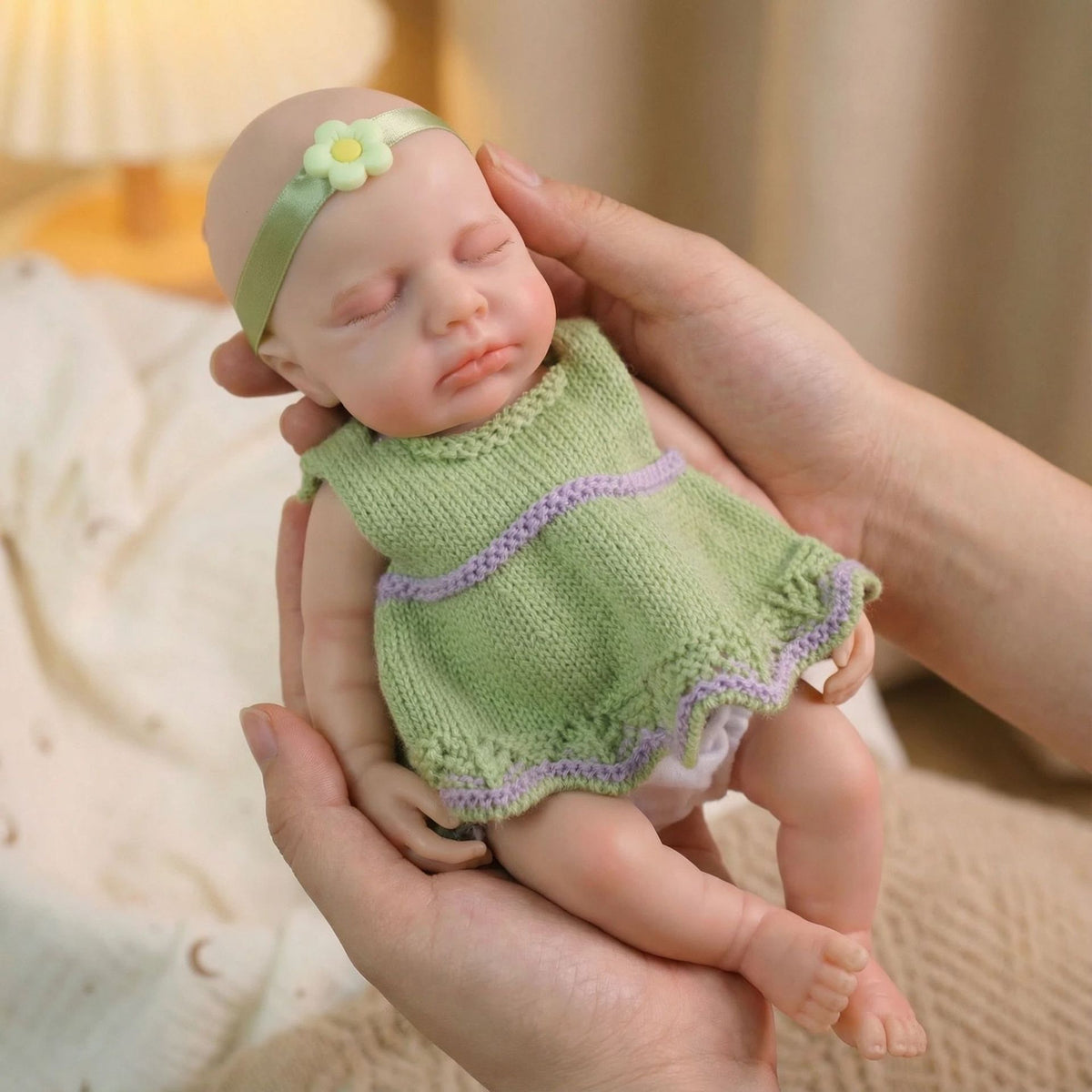 12 Zoll grünes Fellkleid LOULOU massives Silikon Reborn-Puppe für Kinder Weihnachtsgeschenk
