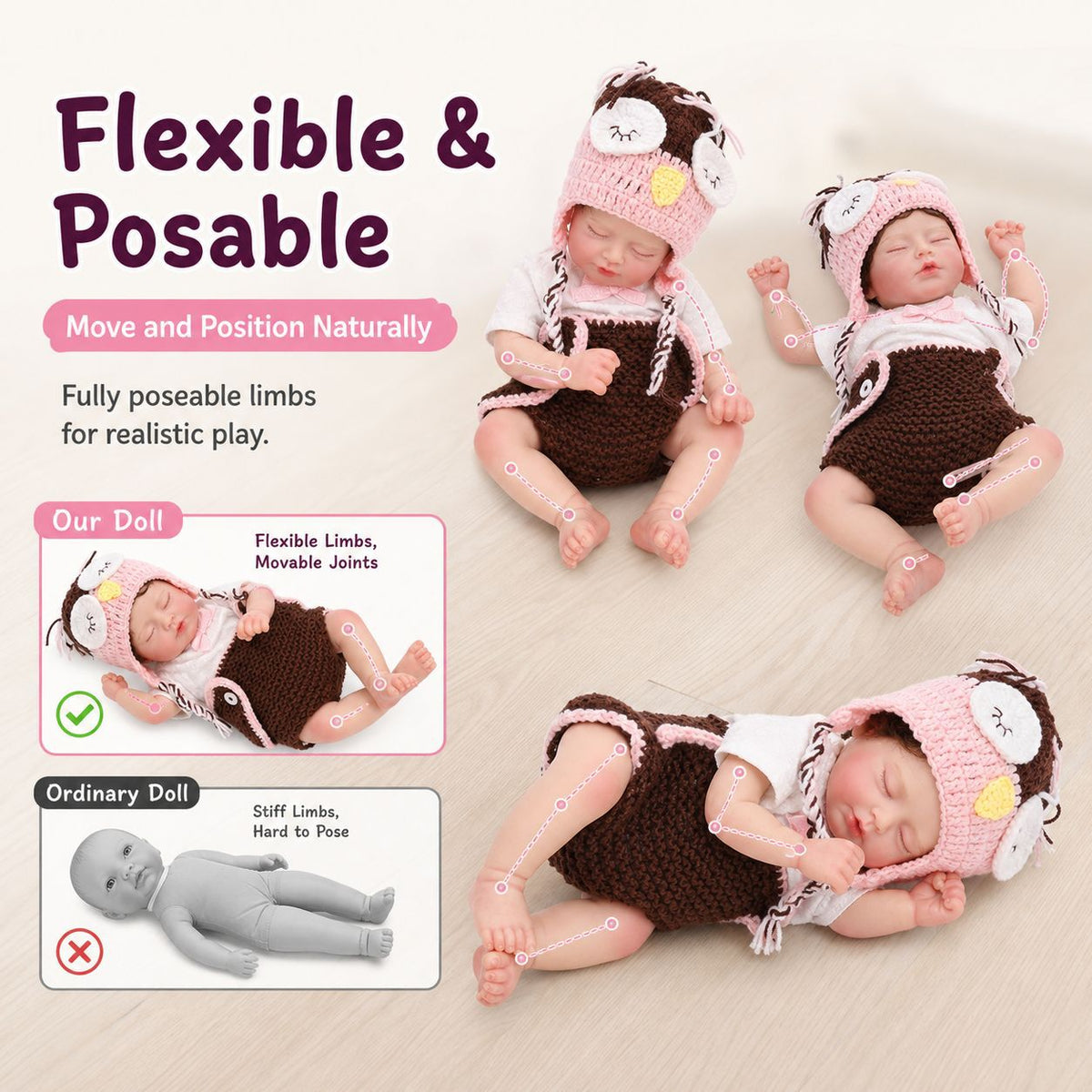16 Zoll Reborn-Babypuppe aus massivem Vollsilikon, 3D-Haut mit sichtbaren Adern, handgefertigt, Neugeborenen-Spielzeug, ideales Geschenk für Kinder, Mädchen und Sammler