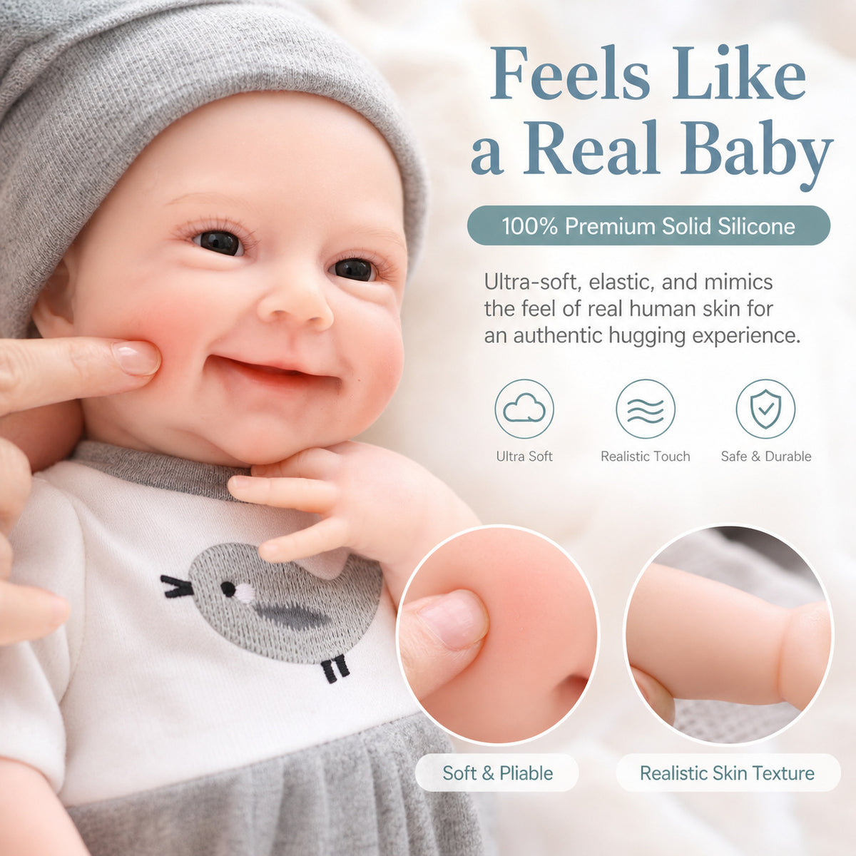 12 Zoll handgefertigte Reborn-Babypuppe mit Körper aus massivem Silikon, Geschenkspielzeug für kleine Mädchen und Sammler