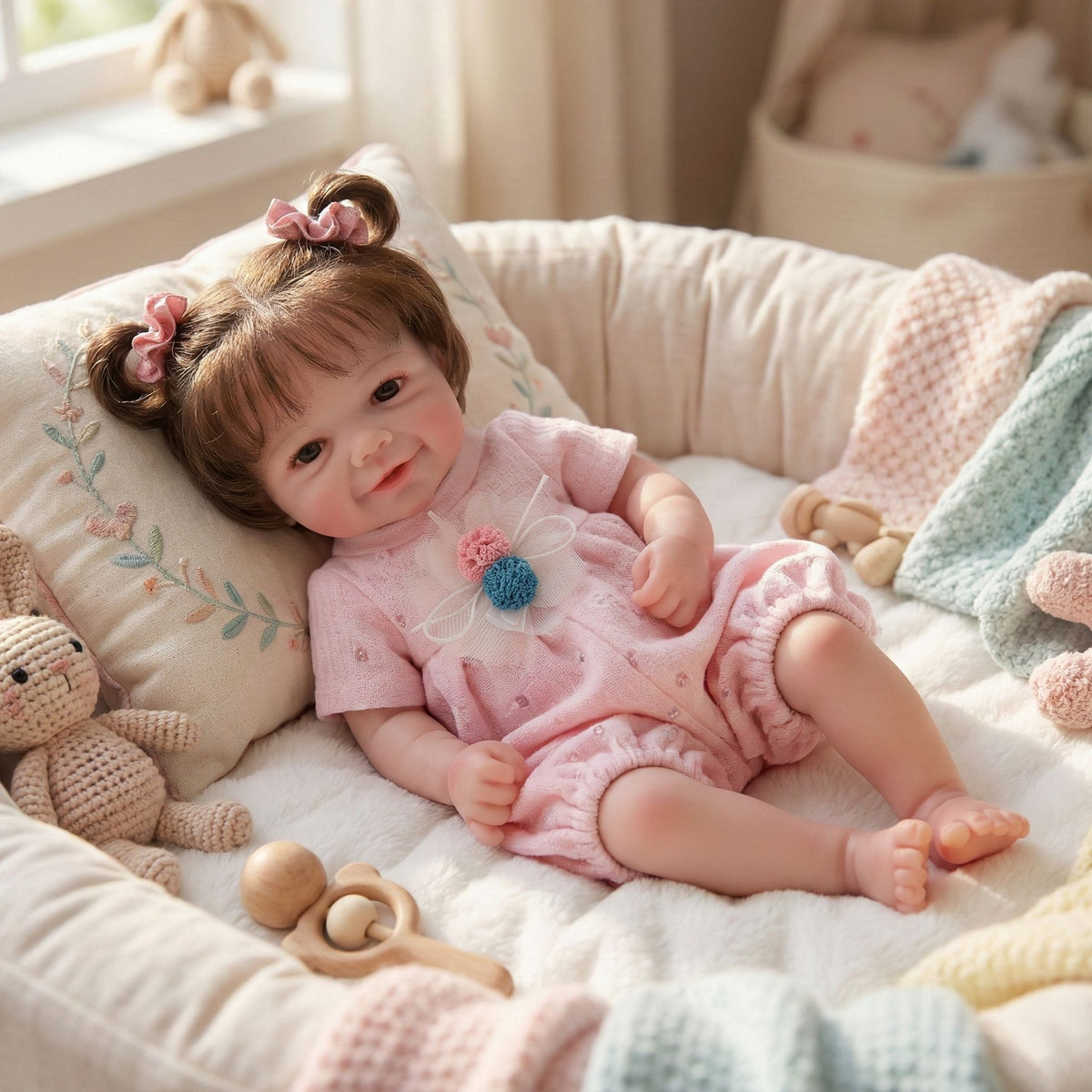 12-Zoll-Reborn-Puppe aus vollmassivem Silikon, simuliertes Baby, knetbar, realistisches Gefühl, dehnbar, Geschenk