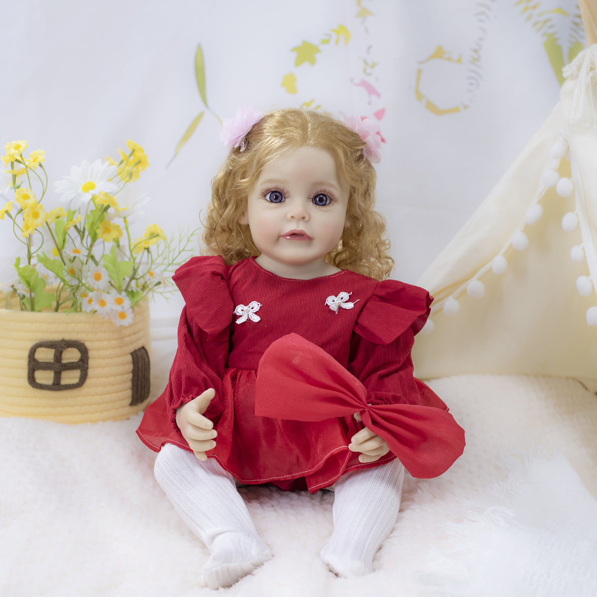 22-Zoll lebensechte Reborn-Puppe mit Ganzkörper-Vinyl, süße Geschenkidee für Kinder und Erwachsene zu besonderen Anlässen