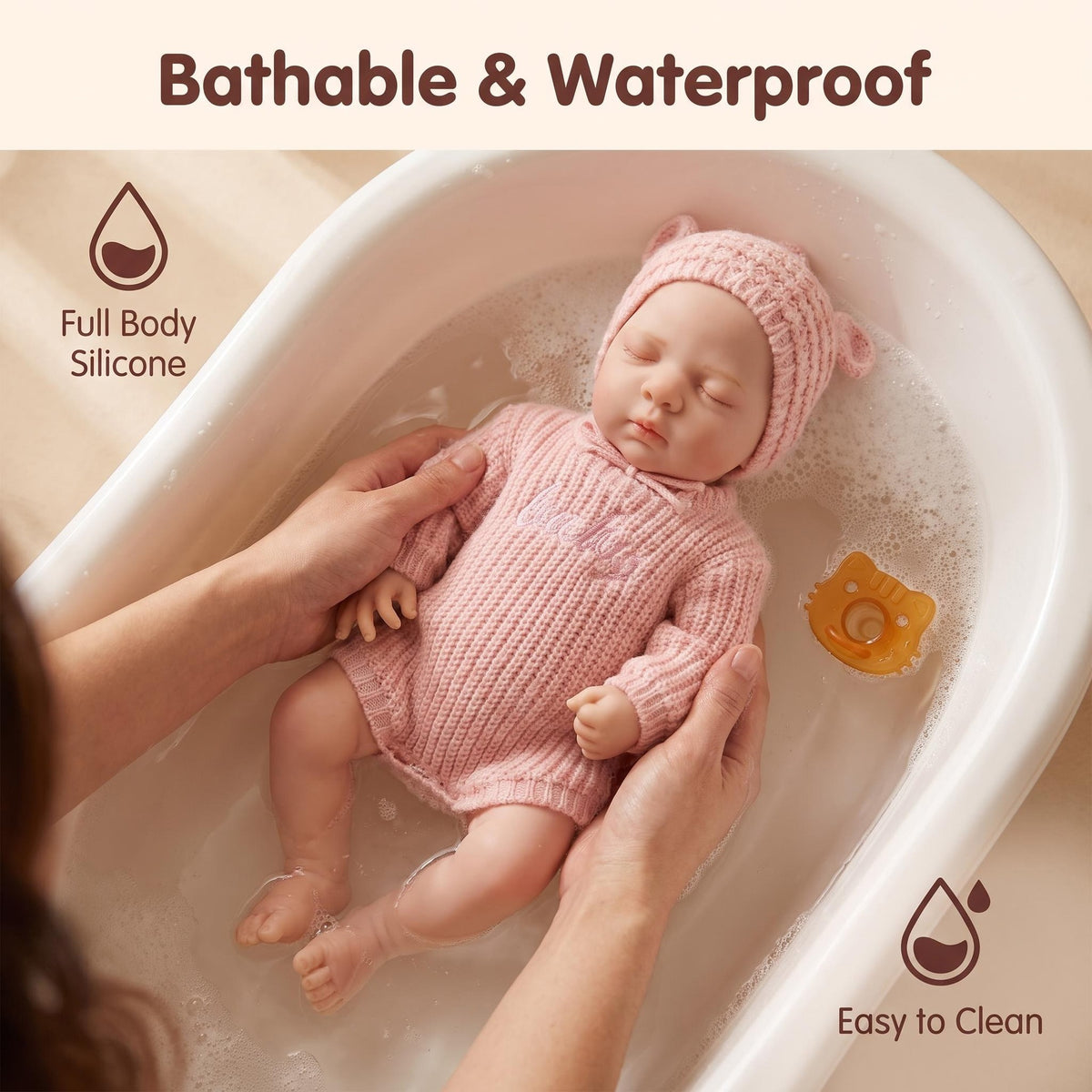 18-Zoll-Schlafpuppe aus Vollsilikon, pflegeleichter und wasserfester Körper, ideales Andenken als Geburtstags- und Feiertagsgeschenk