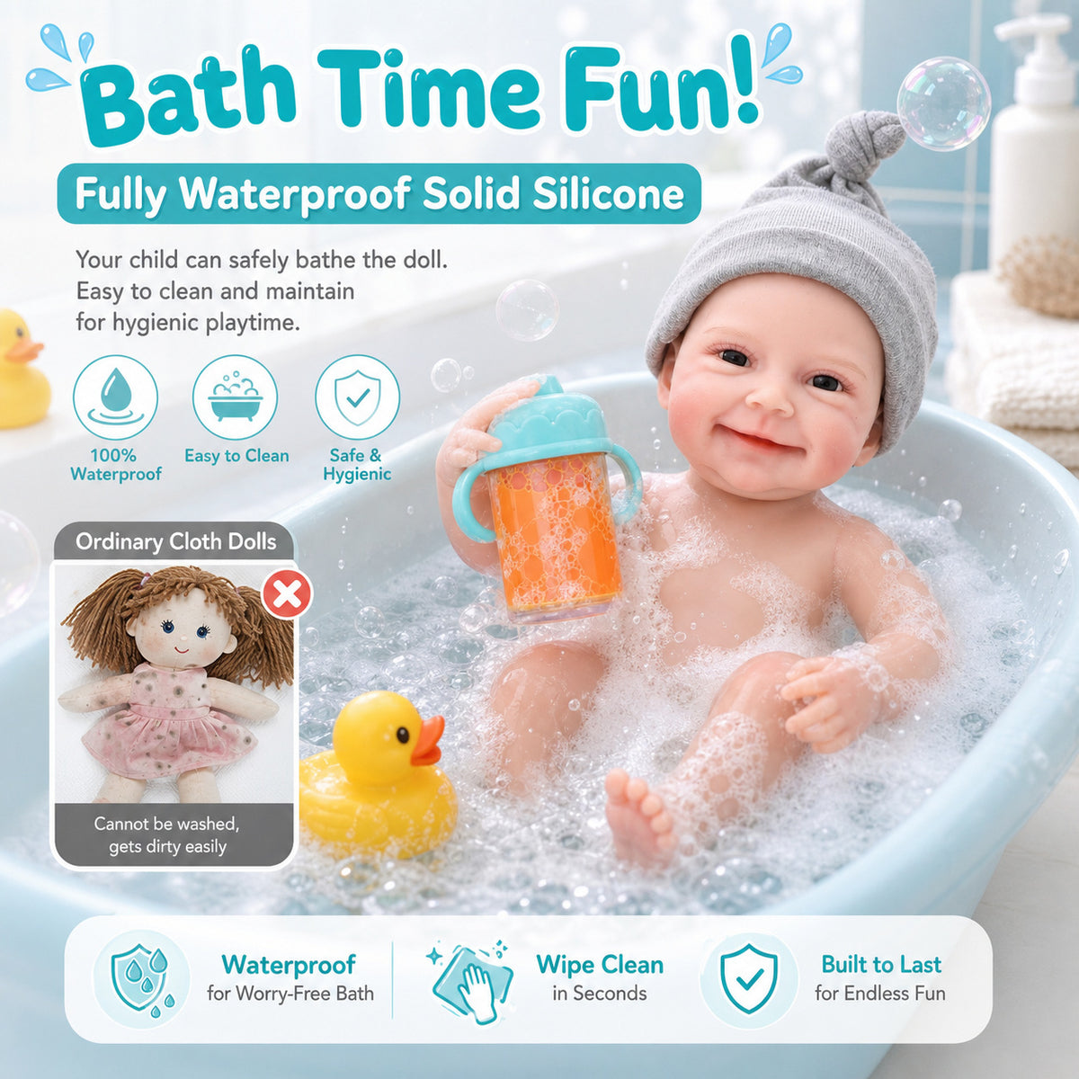 12 Zoll handgefertigte Reborn-Babypuppe mit Körper aus massivem Silikon, Geschenkspielzeug für kleine Mädchen und Sammler