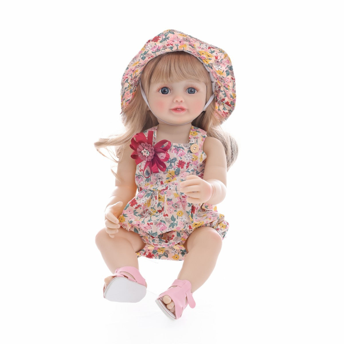 Englisch Russisch Spanisch Weinende und lachende Dialog-Puppe 22 Zoll Vollkunststoff Reborn-Puppe Simulations-Babypuppe Mädchen