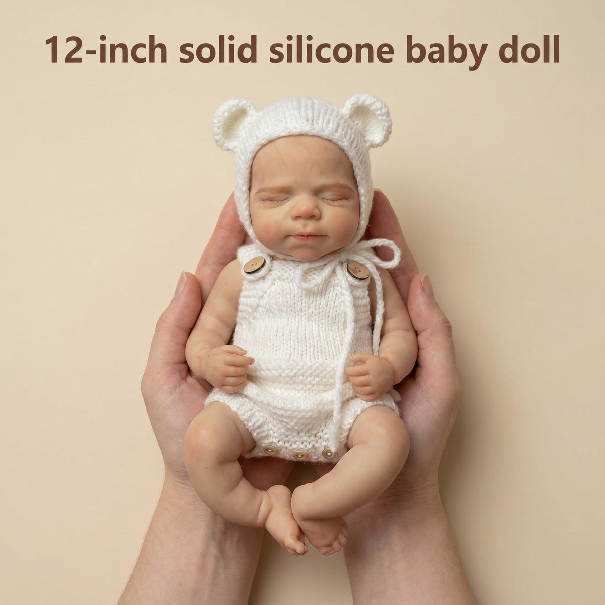 12 Zoll vollmassive Silikonpuppe, flexibel, elastisch, superweich, niedliche, kleine, lebensechte Reborn-Babypuppe als Geschenk und Sammlerstück
