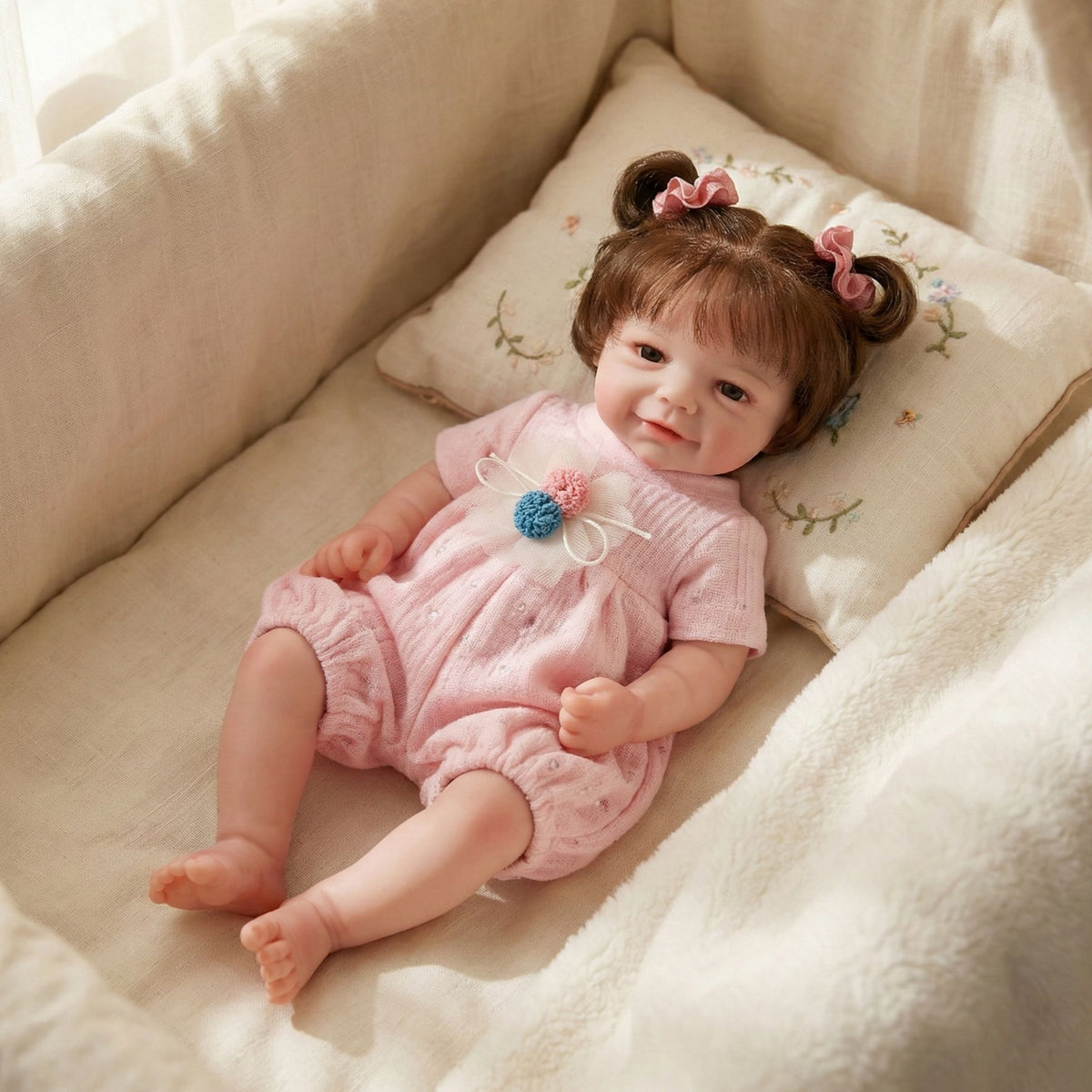 12-Zoll-Reborn-Puppe aus vollmassivem Silikon, simuliertes Baby, knetbar, realistisches Gefühl, dehnbar, Geschenk