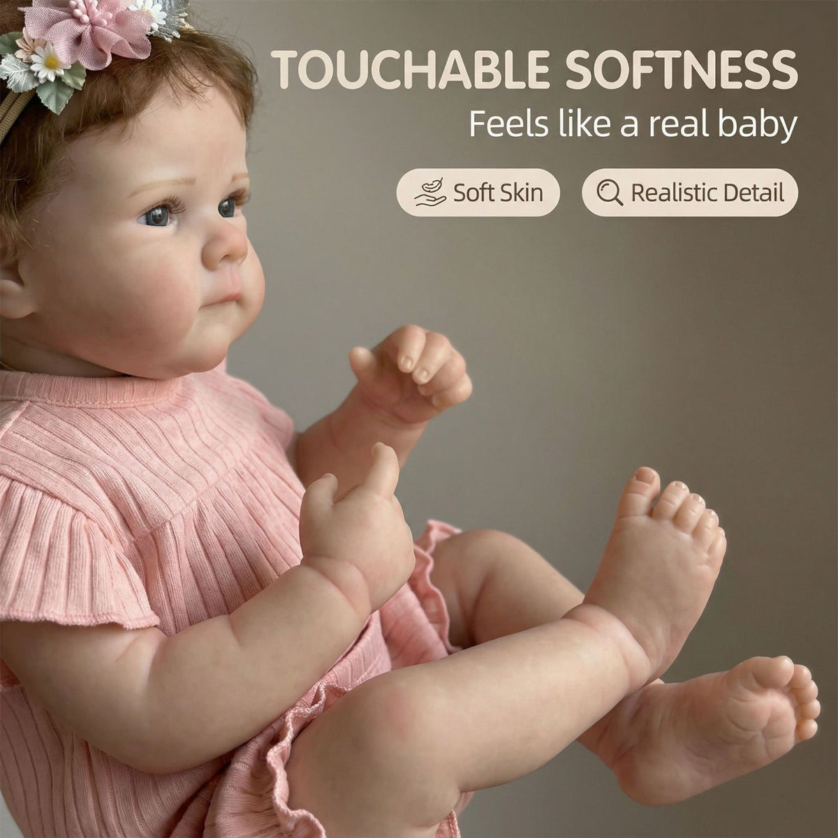 45 cm Reborn Baby Puppe Bettie Weichvinyl Spielzeug lebensechte Babypuppe Weihnachtsgeschenk für Mädchen