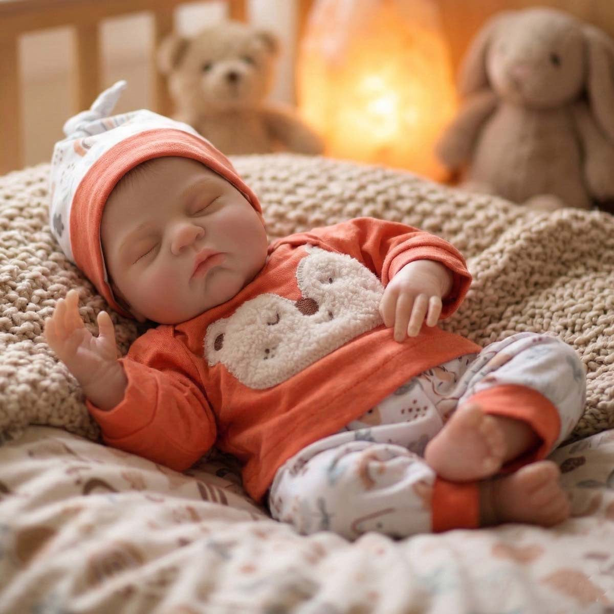 18 Zoll Reborn-Babypuppe im roten Outfit