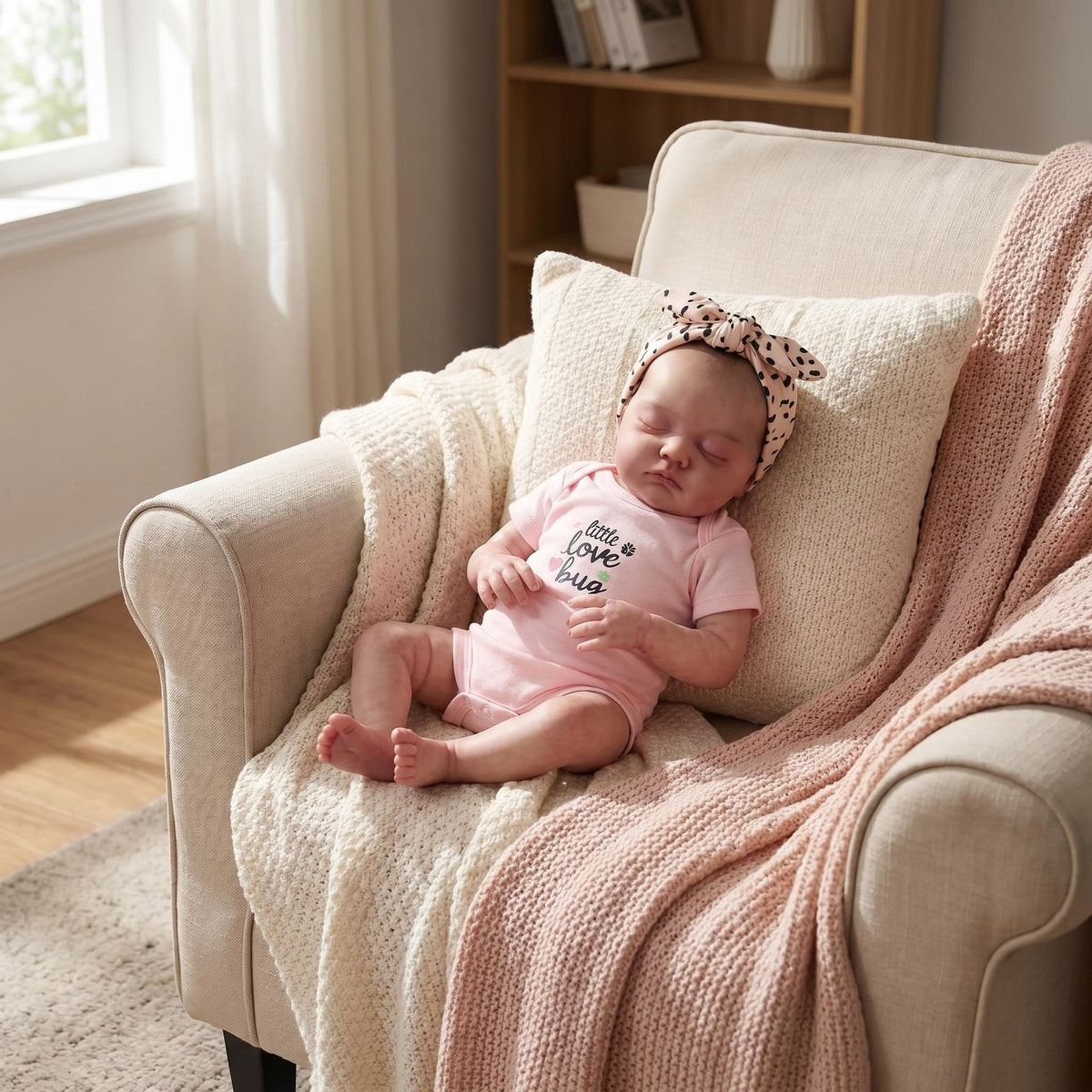 Realistische, 48 cm große, wiedergeborene Babypuppe mit weichem Stoffkörper und Vinyl-Gliedmaßen, perfektes Geschenk für Babypartys, Thanksgiving und alle saisonalen Feierlichkeiten
