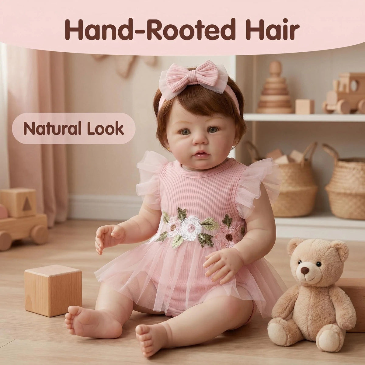 19-Zoll-Reborn-Babypuppe aus Vollvinyl, lebensechte, bewegliche Säuglingspuppe für Rollenspiele von Kindern und zur emotionalen Unterstützung für Erwachsene, erstklassige Geschenkoption für Geburtstagsfeiern, saisonale Feiertage und Babypartys