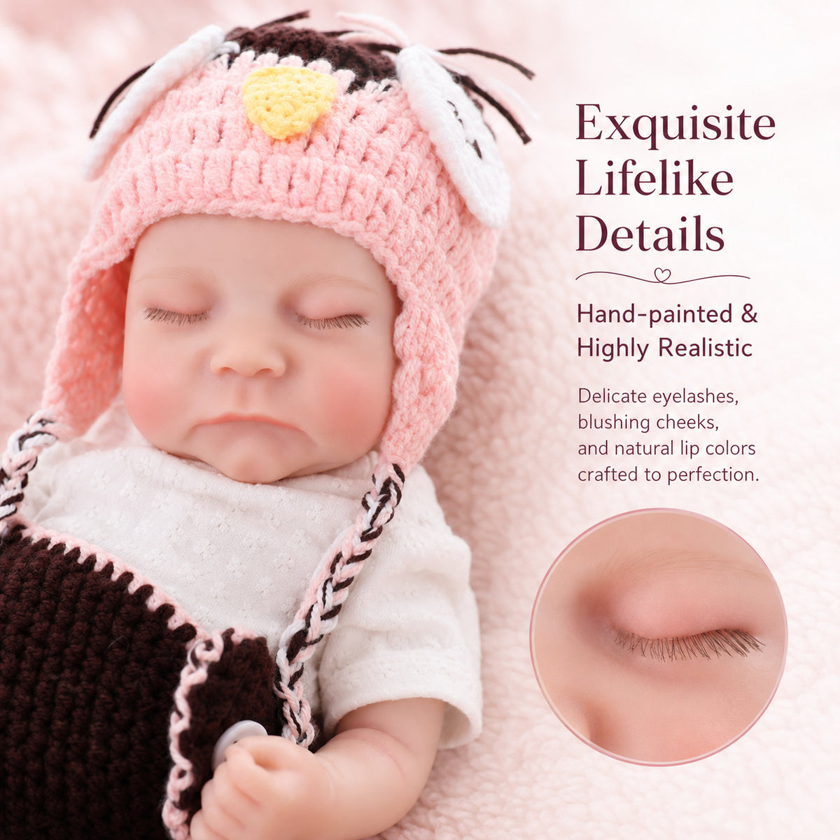 17 Zoll handgefertigte lebensechte Reborn-Puppe, voller Körper aus massivem Silikon, realistisches Neugeborenes, Spielzeug-Geschenk für Mädchen und Puppensammler