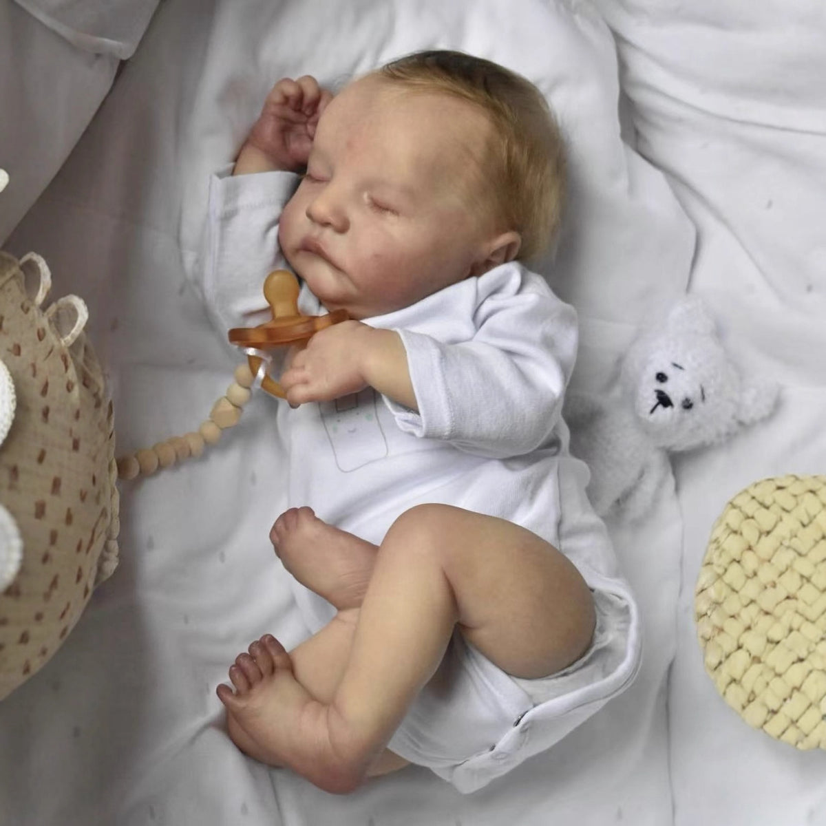 48 cm simulierte Baby-Reborn-Puppe aus Vollvinyl, 3D-Haut, Kindergeschenk