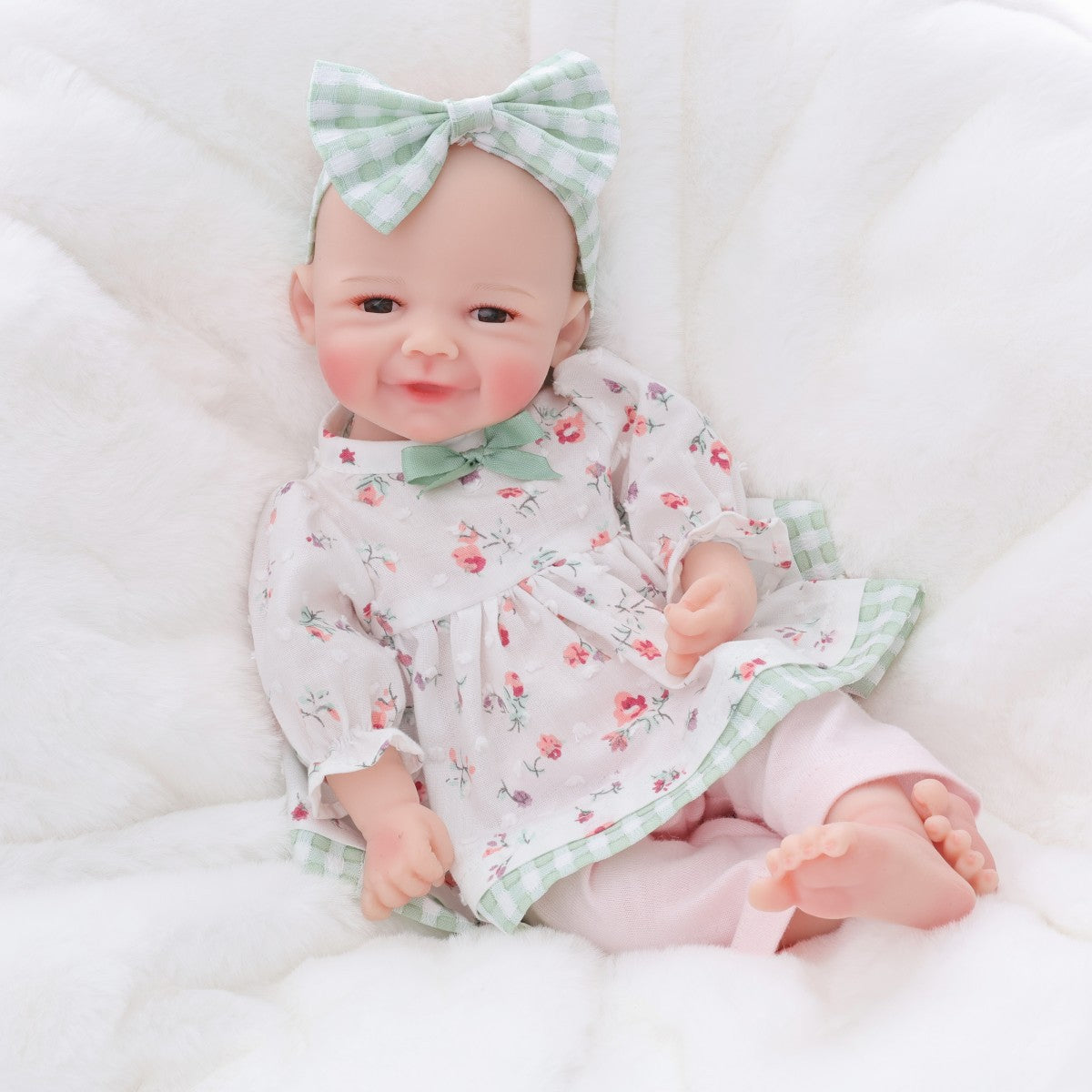12-Zoll-Reborn-Puppe aus massivem Silikon mit Echtgefühl, 30 cm dehnbar, mit geschlossenen Augen, Glatzkopf-Simulations-Babypuppe
