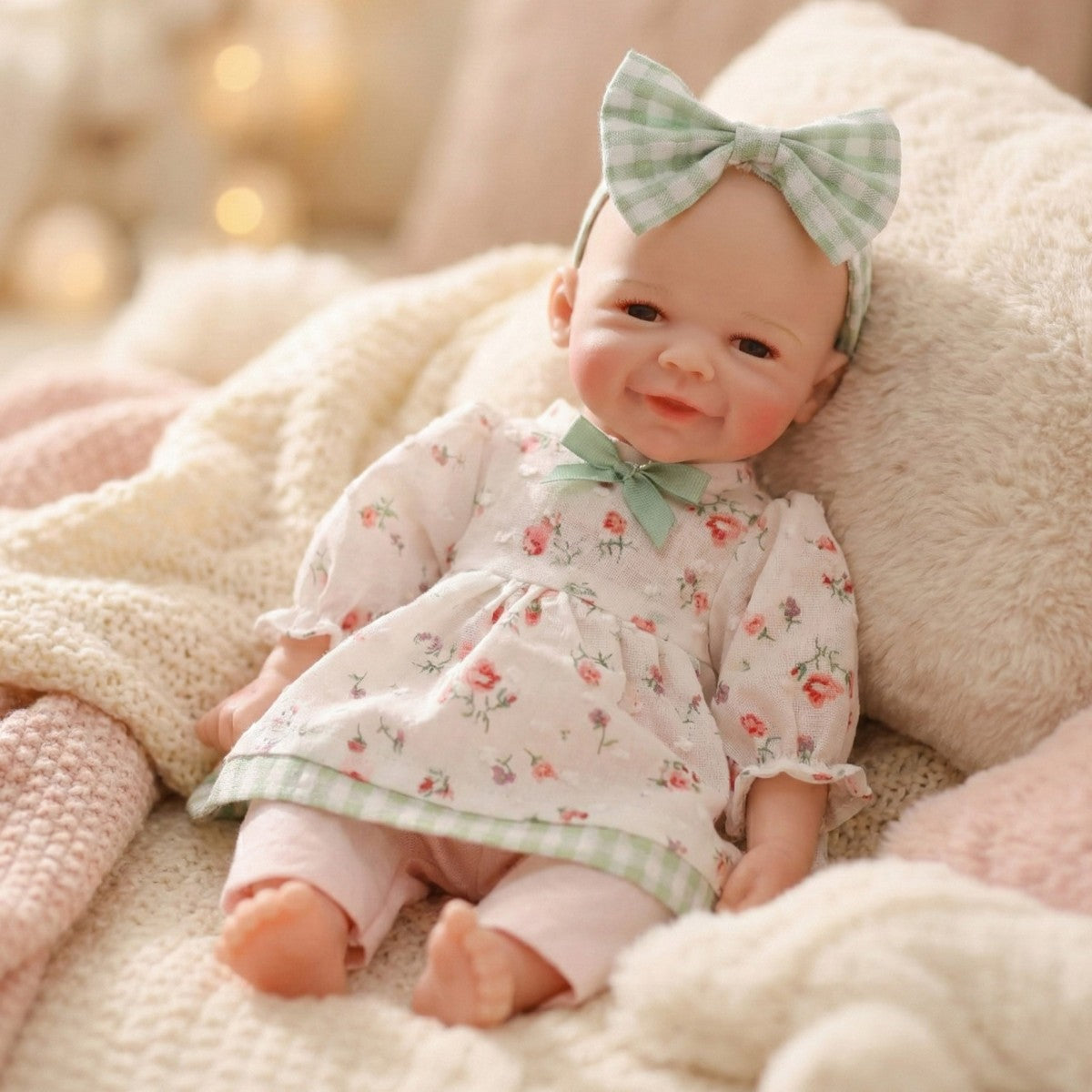 12-Zoll-Reborn-Puppe aus massivem Silikon mit Echtgefühl, 30 cm dehnbar, mit geschlossenen Augen, Glatzkopf-Simulations-Babypuppe