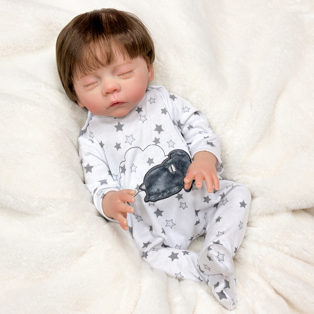 Sentimentales Weihnachtsgeschenk, 45 cm große Reborn-Puppe aus Vollvinyl, realistischer Baby-Begleiter für Kinder und Erwachsene