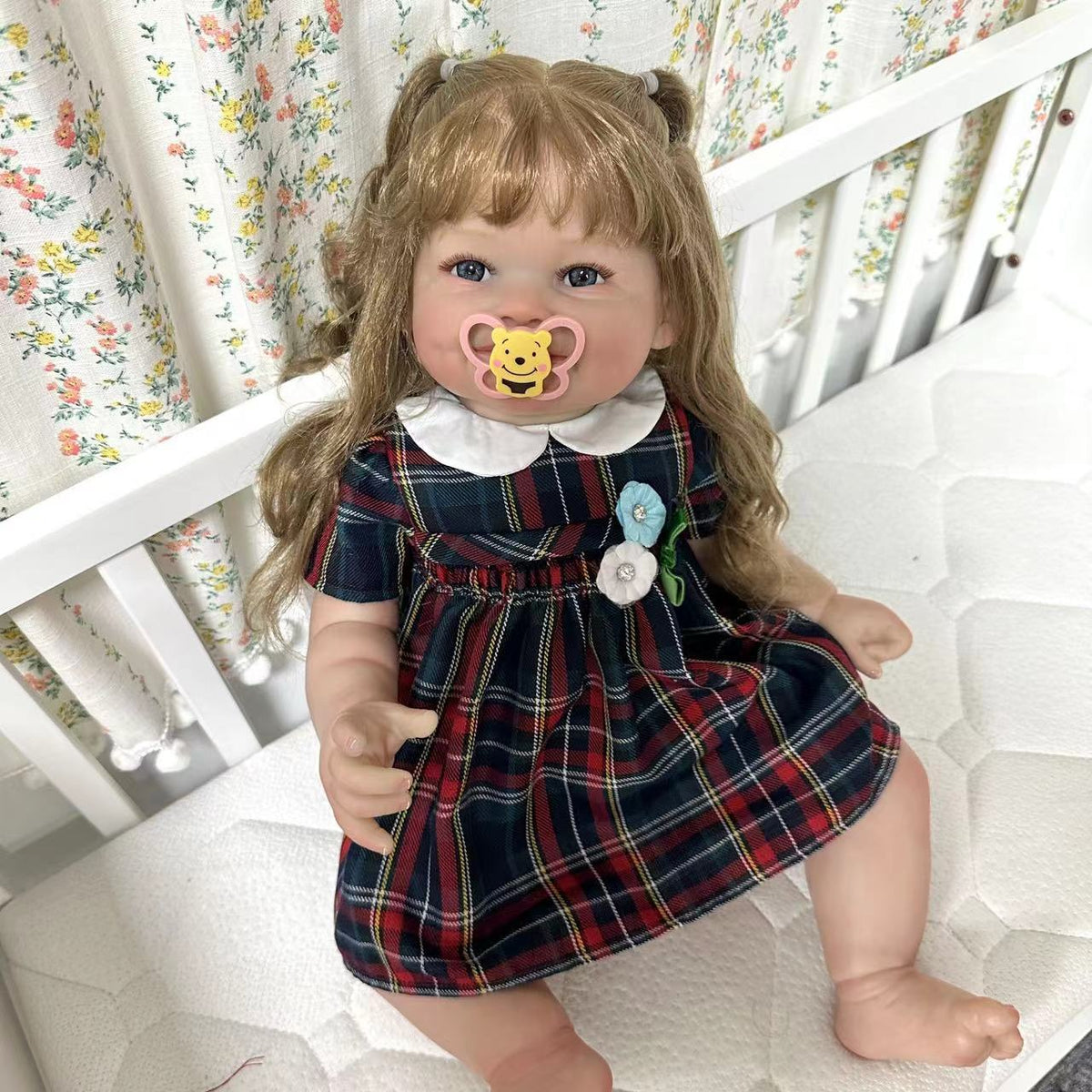 24 Zoll Reborn Puppen mit Stoffkörper, weich im Griff, lächelnd, Wine Nest Neugeborene Babypuppen, Spielzeug für Mädchen, Reborn Puppen